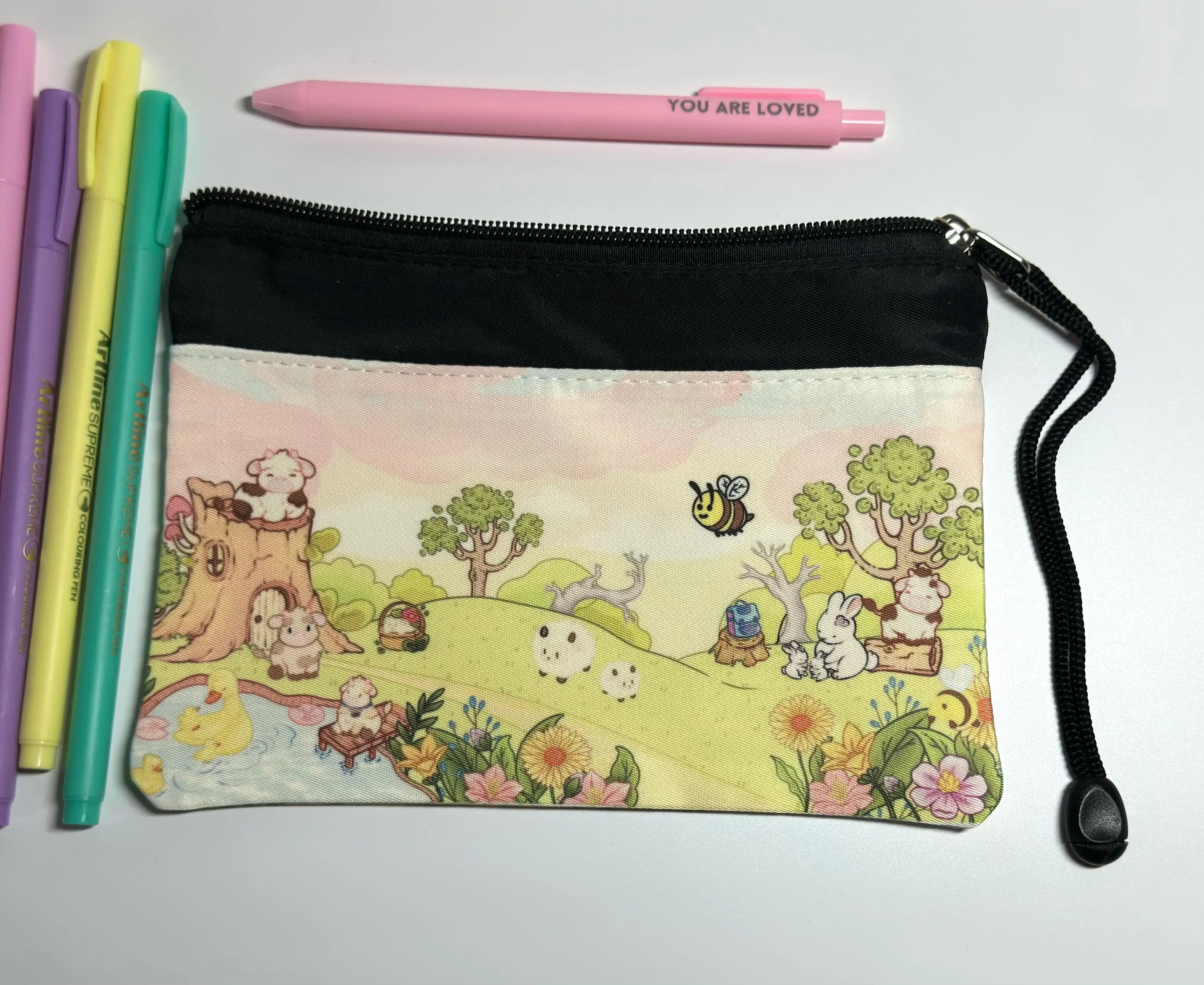 daisy cow bookmark bag storage bag with bookmarks inside
