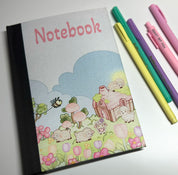 Lisa Lamb Fabric Notebook scene front cover