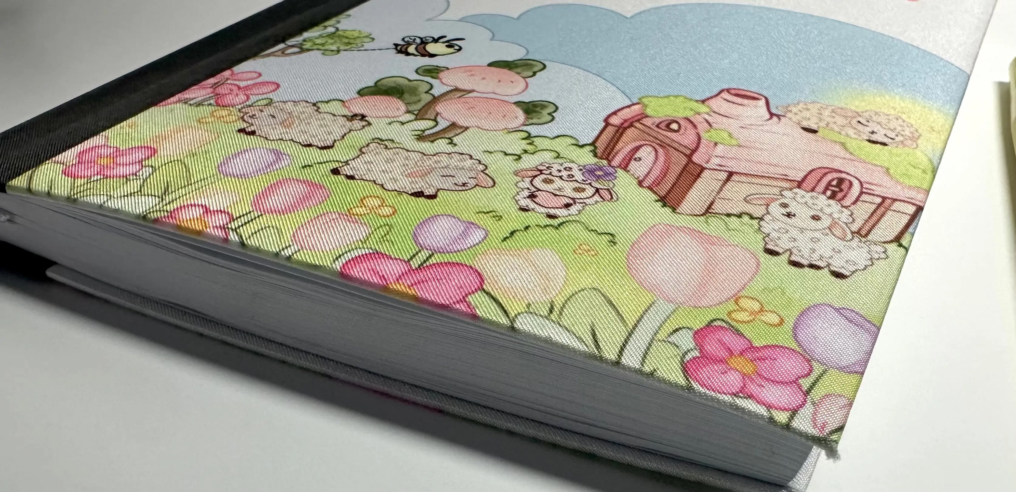 Lisa Lamb Fabric Notebook scene side view