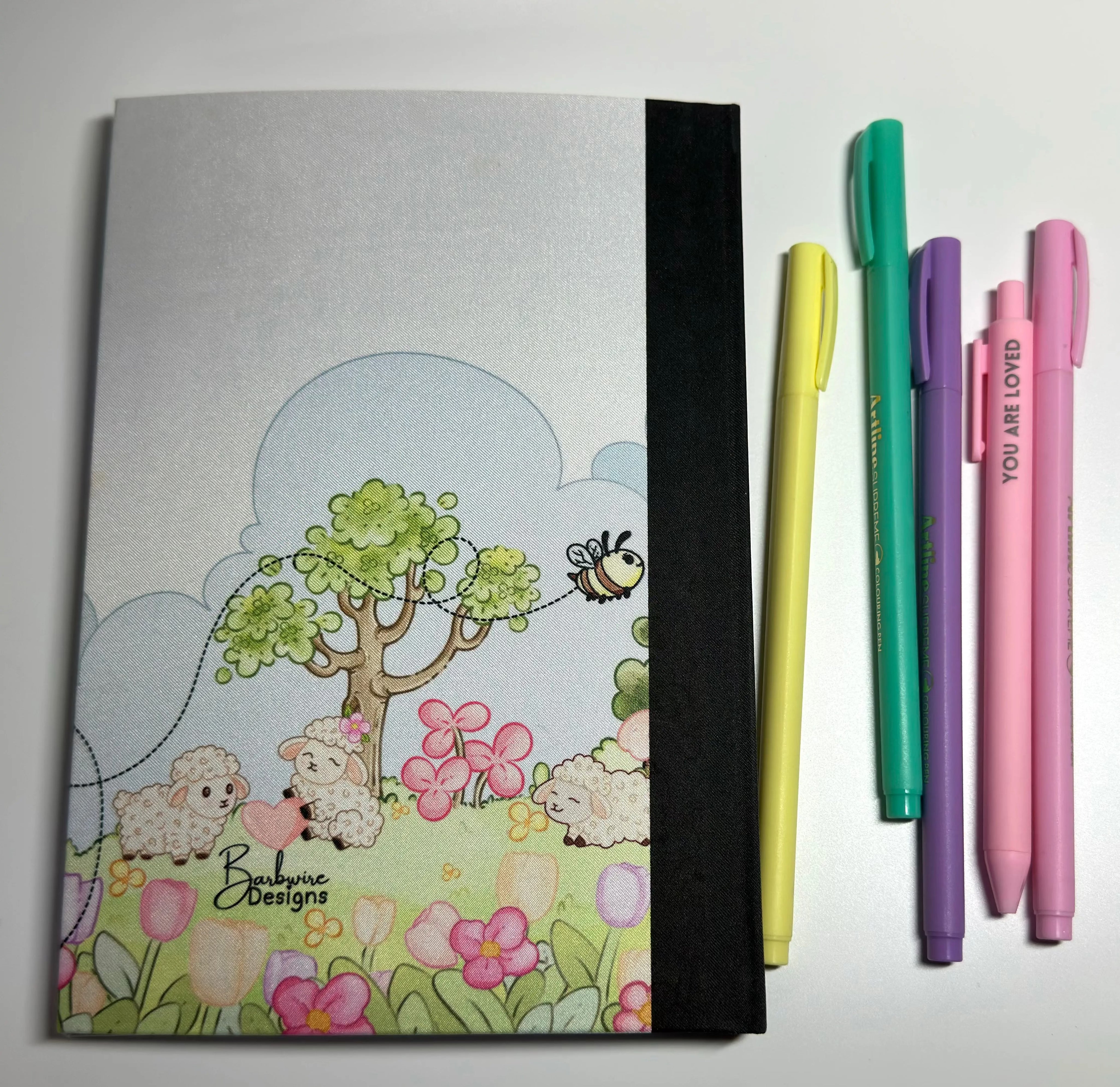 Lisa Lamb Fabric Notebook scene back