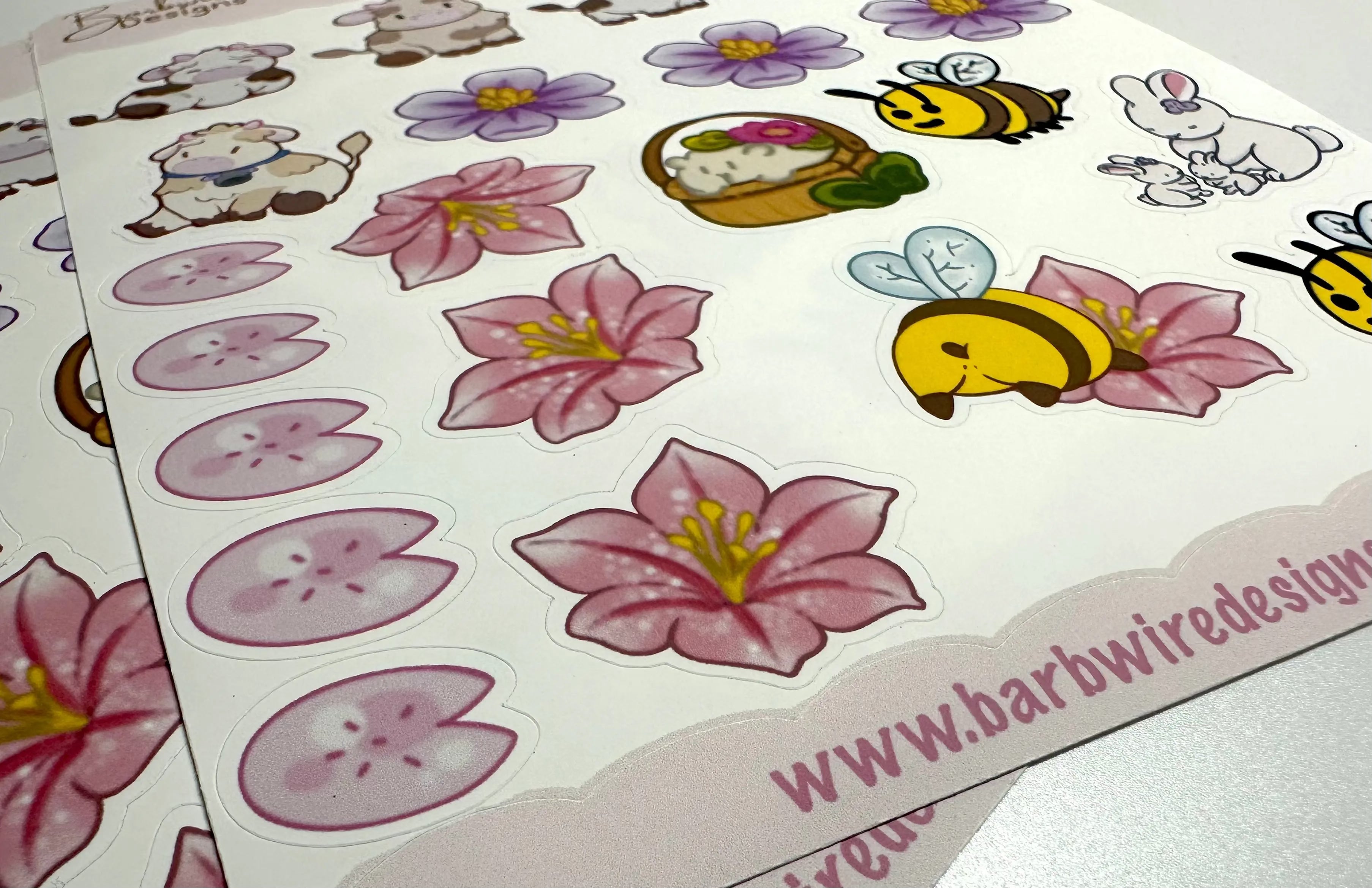 daisy cow planner sticker sheet bottom front view