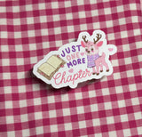 Nutmeg Reindeer Just one more chapter die cut sticker