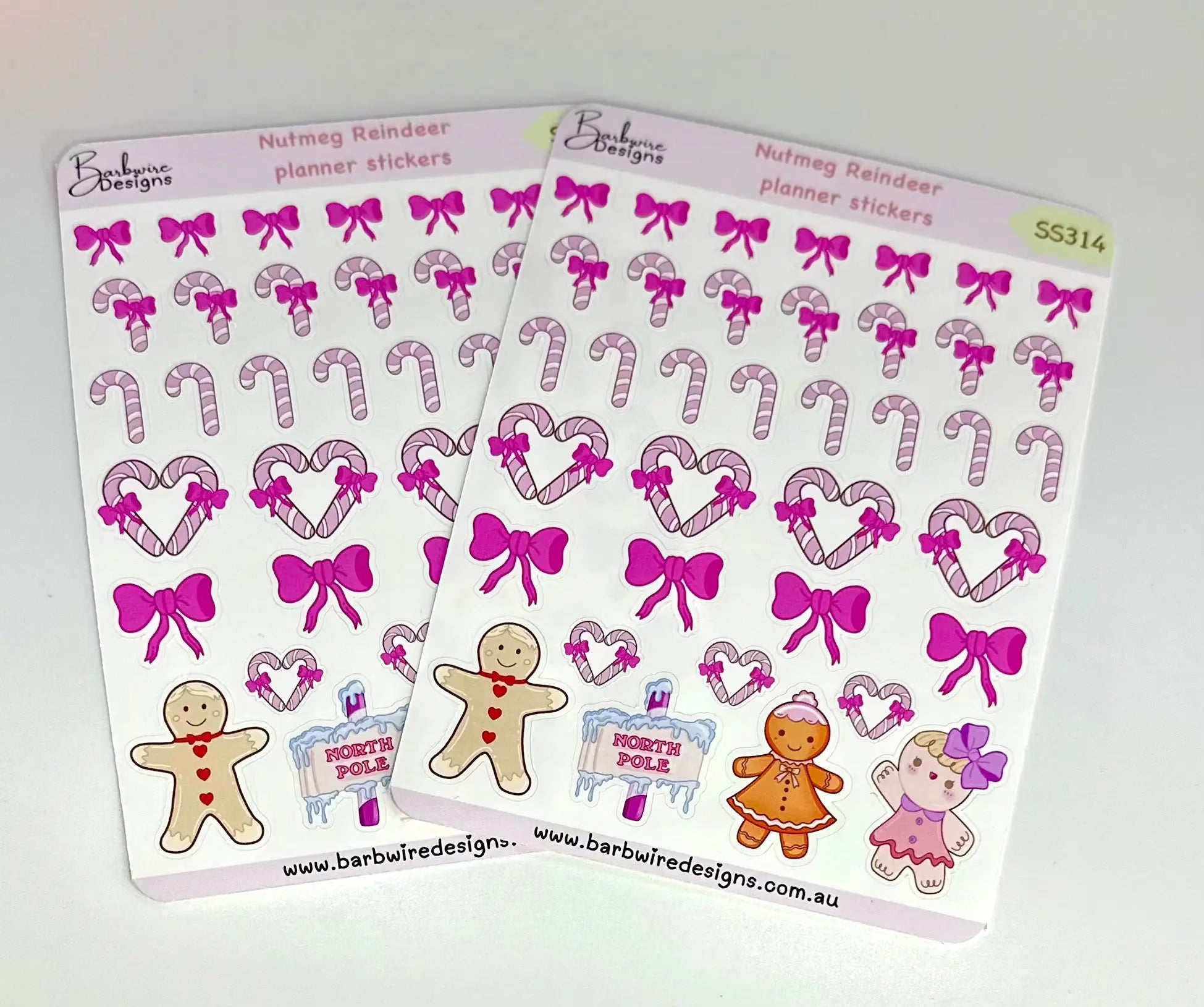 Nutmeg Reindeer Planner stickers front view full