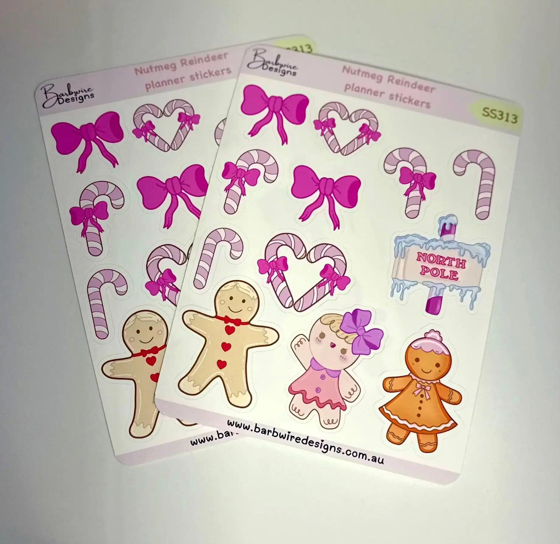 Nutmeg reindeer planner stickers set for planning