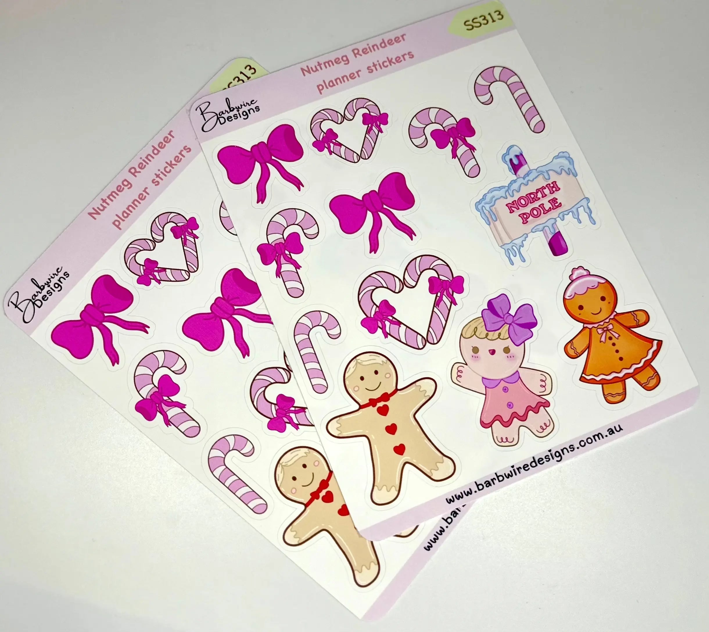 Nutmeg reinseer planner stickers side view