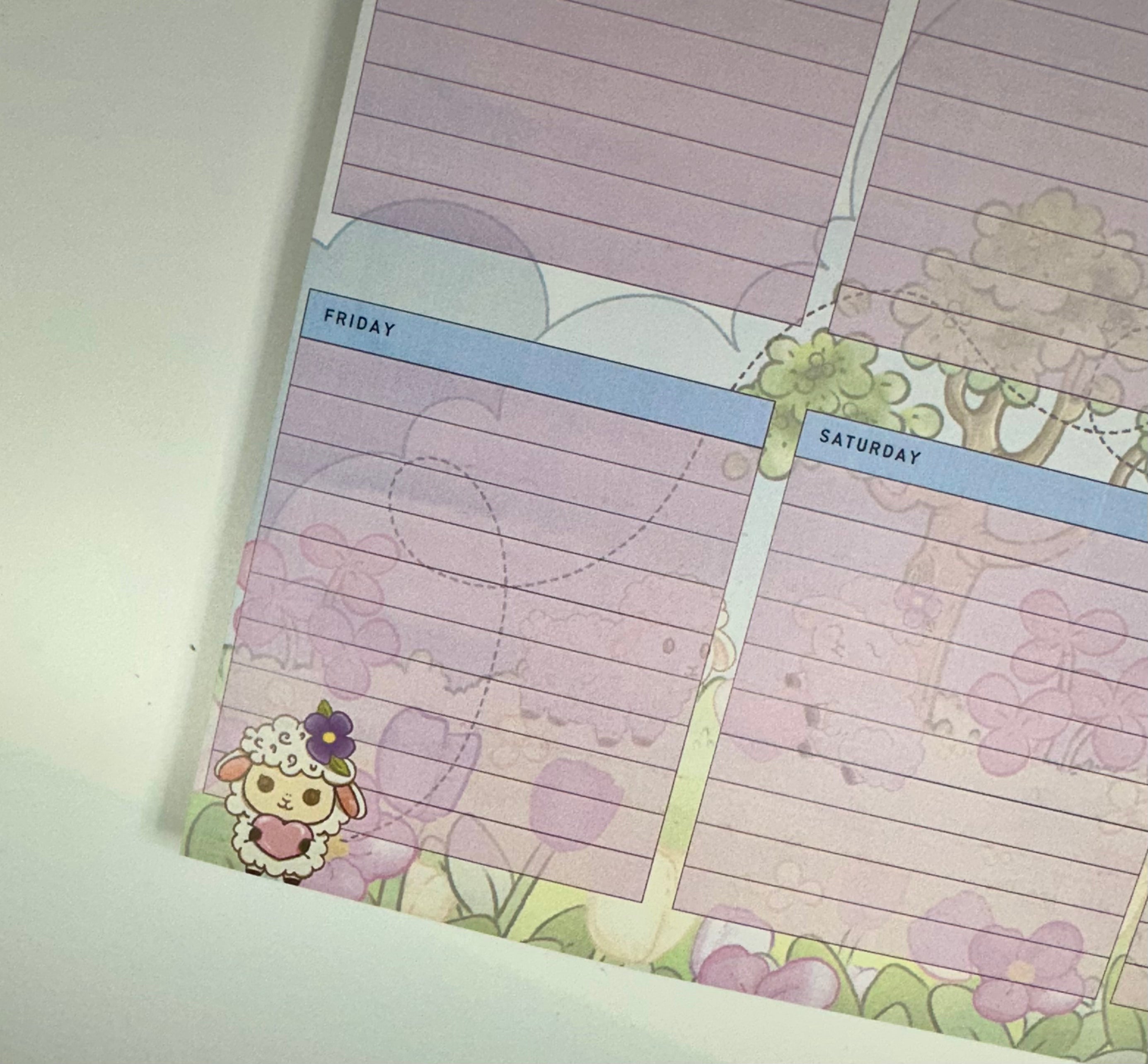 Lisa Lamb Weekly planner pad left side