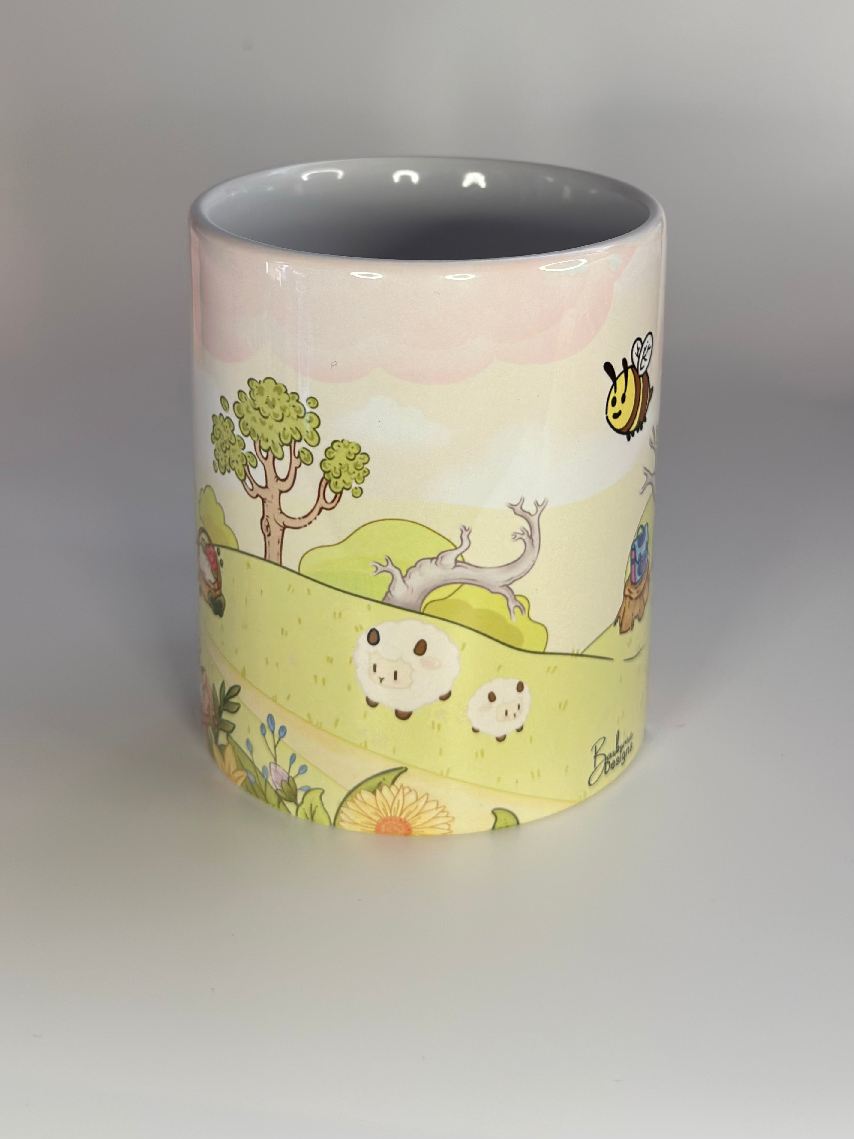 Daisy Cow Coffee mug front side view
