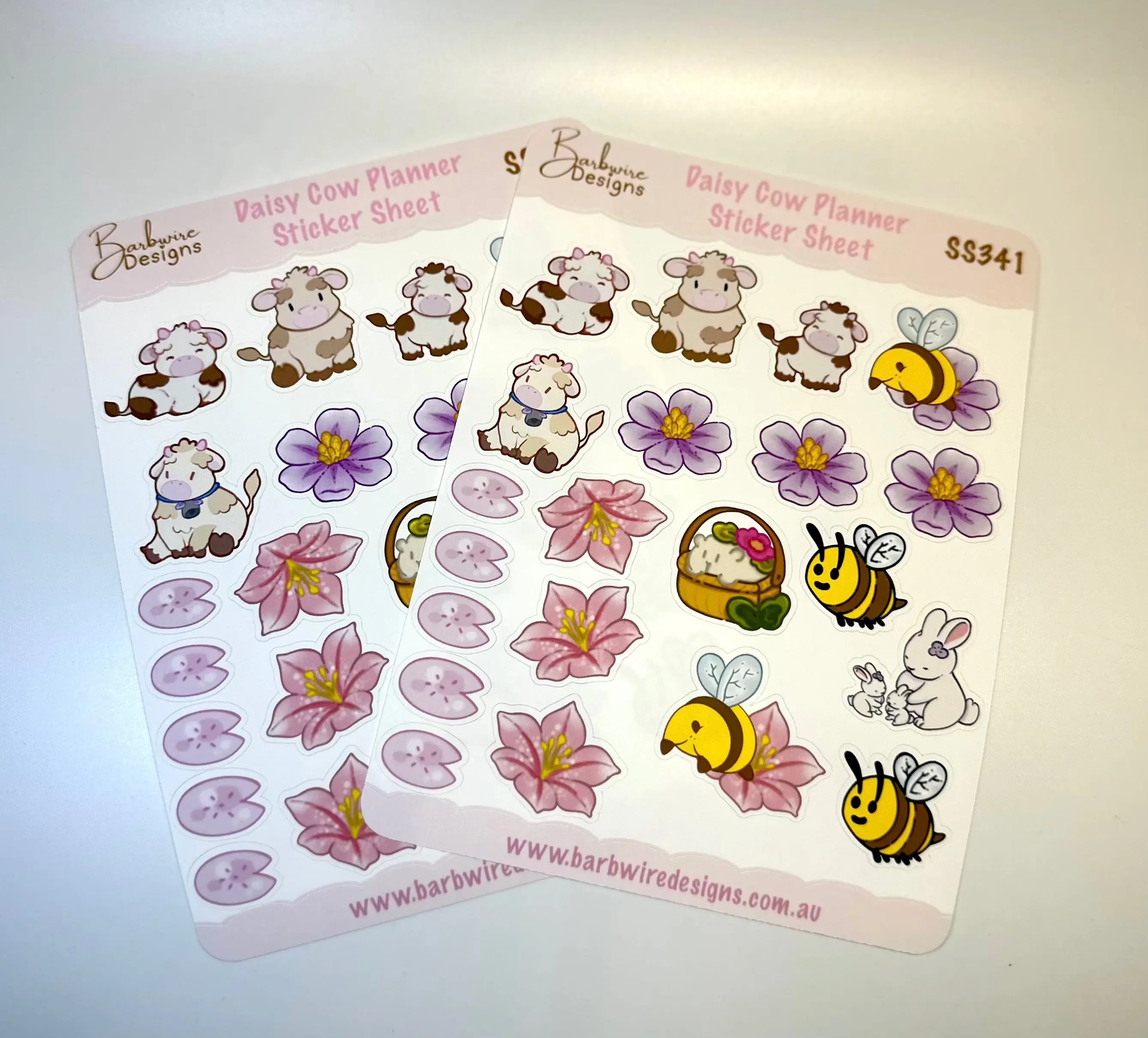 daisy cow planner sticker sheet