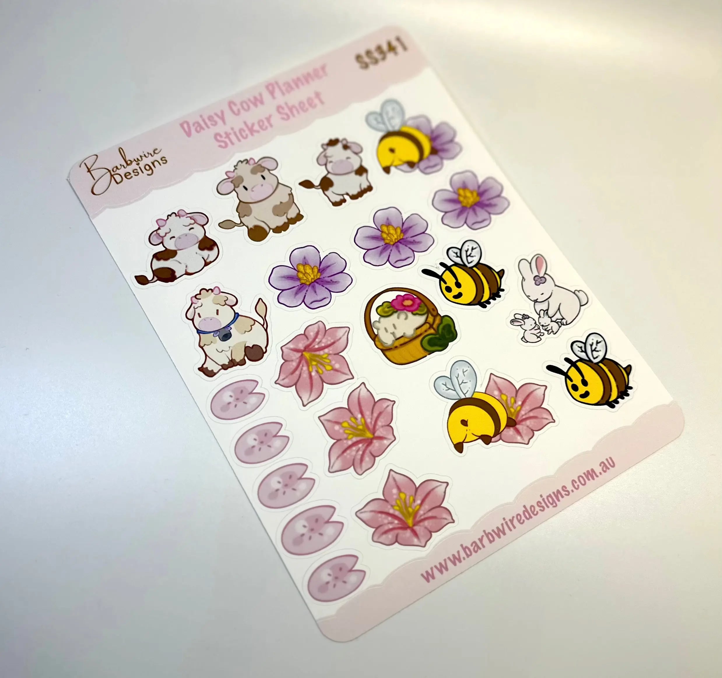 daisy cow planner sticker sheet side view
