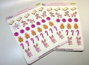 sheet of planner stickers featuring nutmeg reindeer