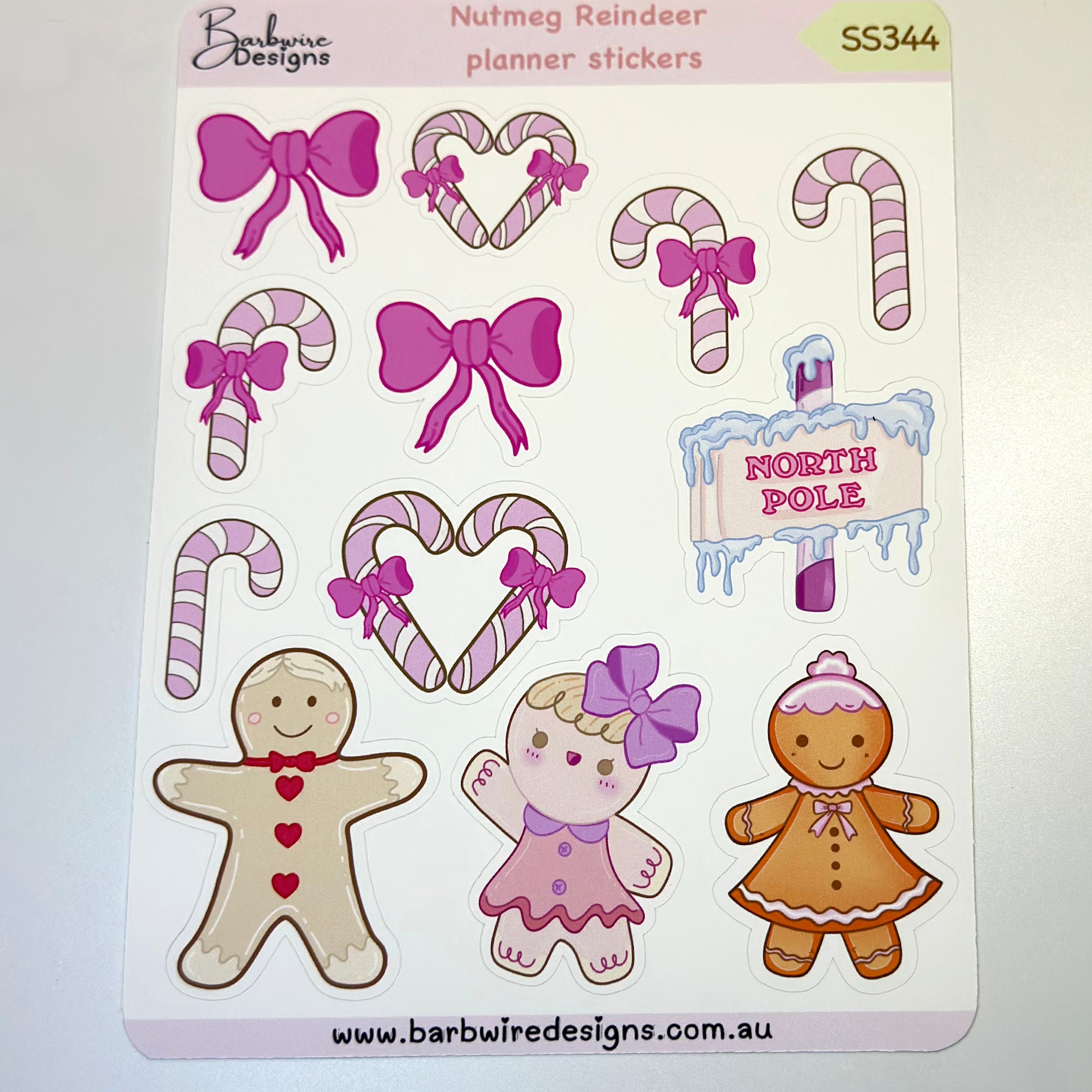 Planner Sticker sheet nutmeg reindeer front