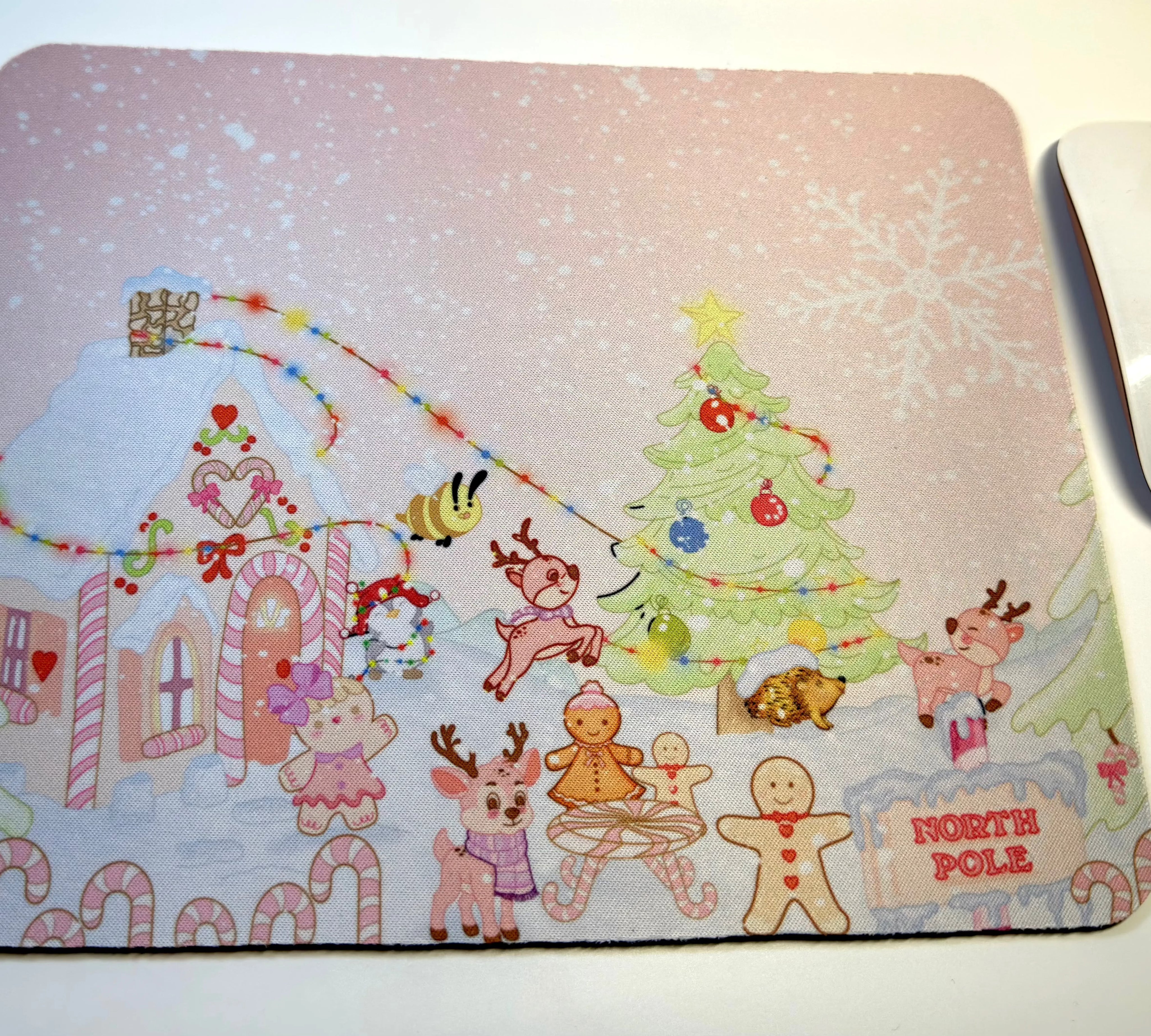Nutmeg Reindeer Rectangle mouse mat front view