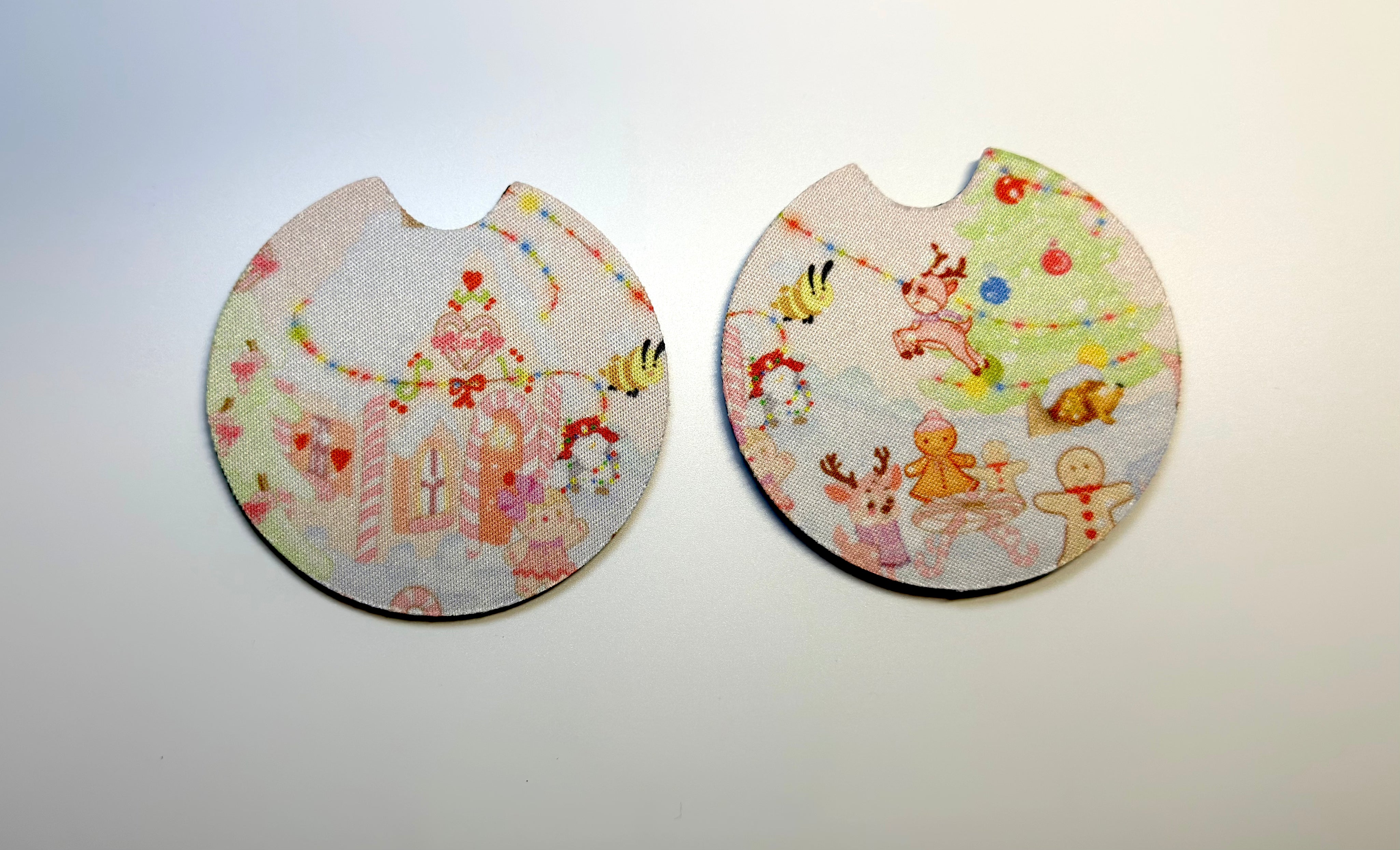Car Cup Coaster Nutmeg Reindeer set of 2