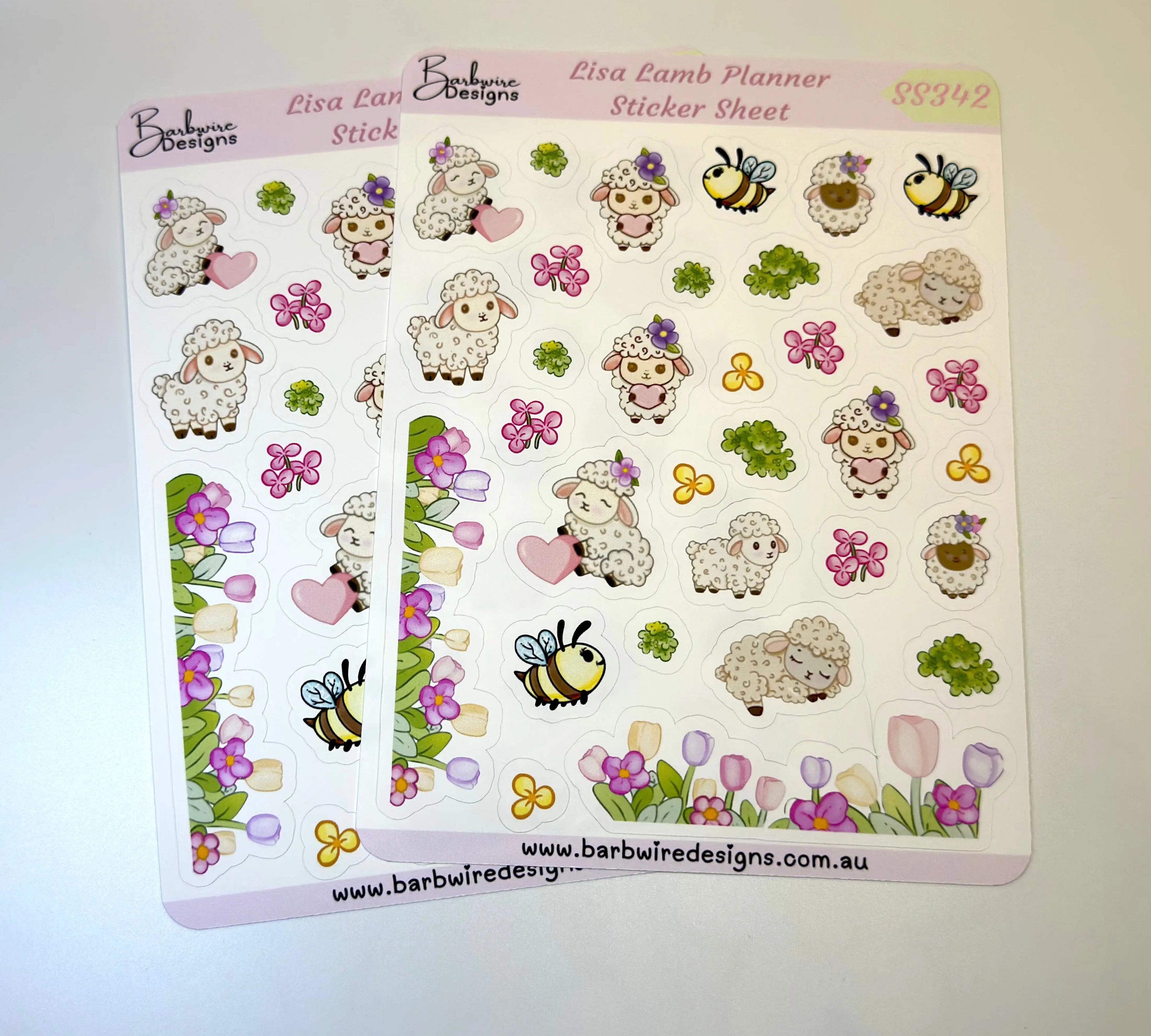 lisa lamb planner sticker sheet  both sheets top view