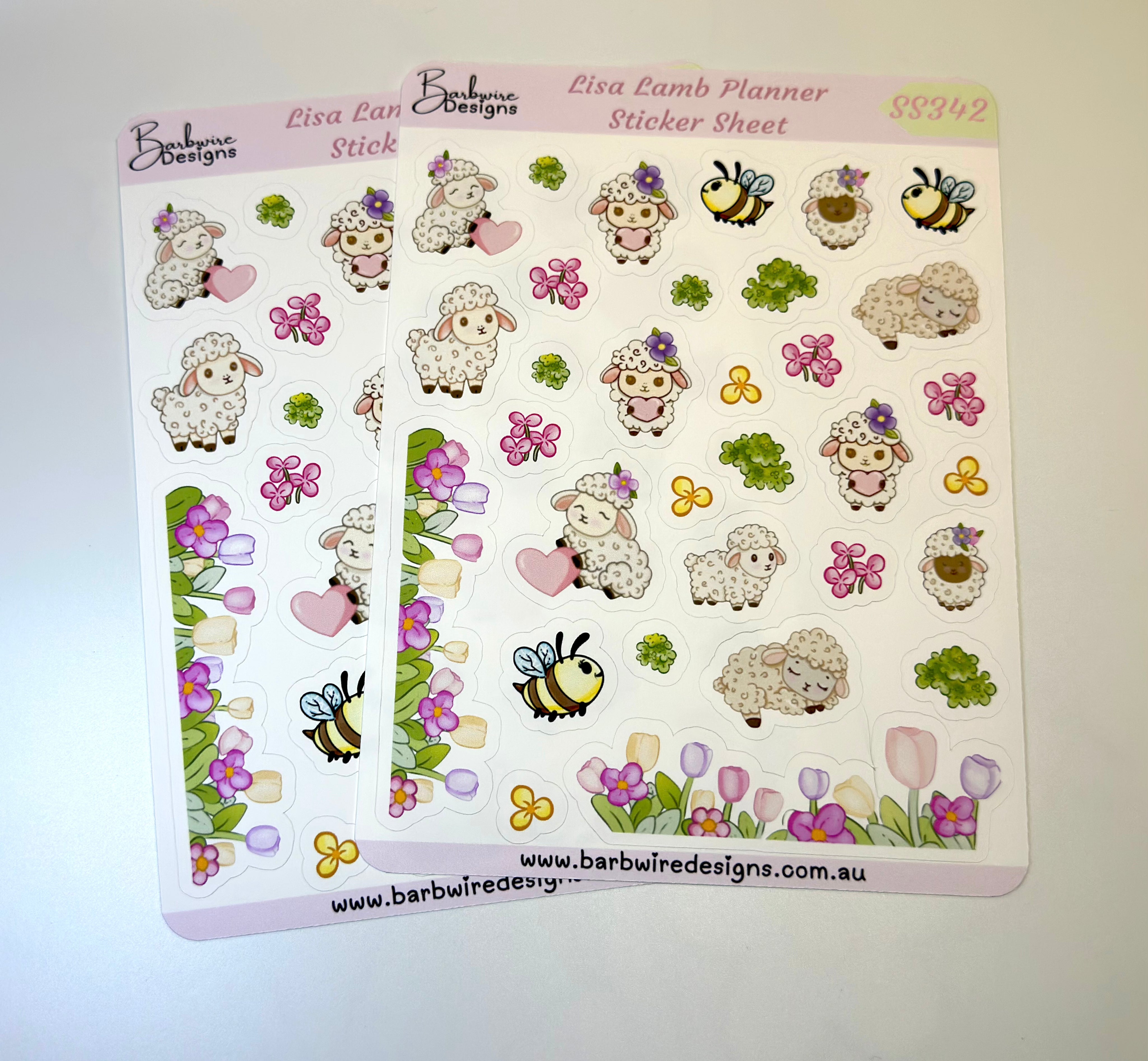 lisa lamb planner sticker sheet  both sheets top view