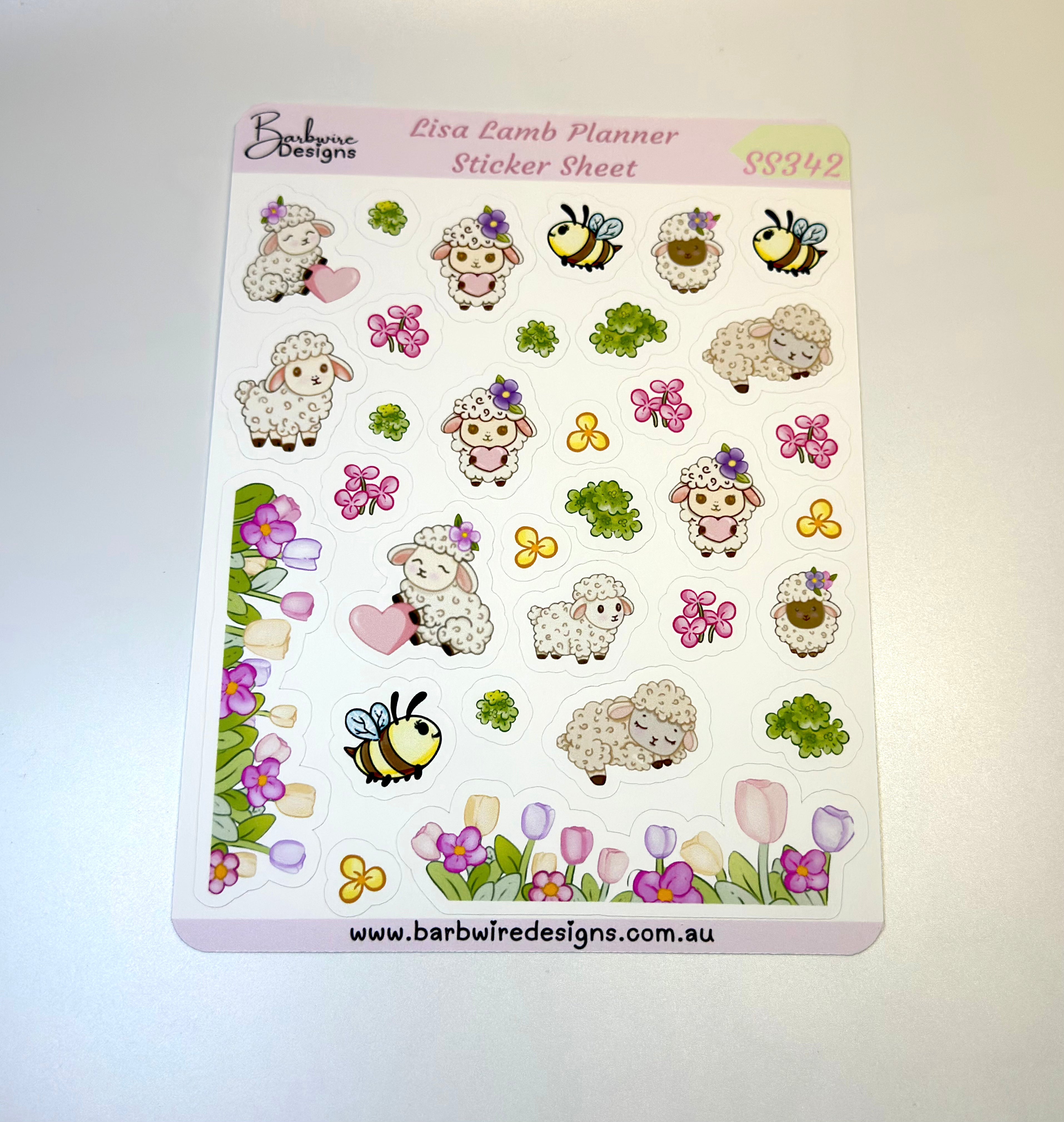 Lisa Lamb planner sticker sheet top view