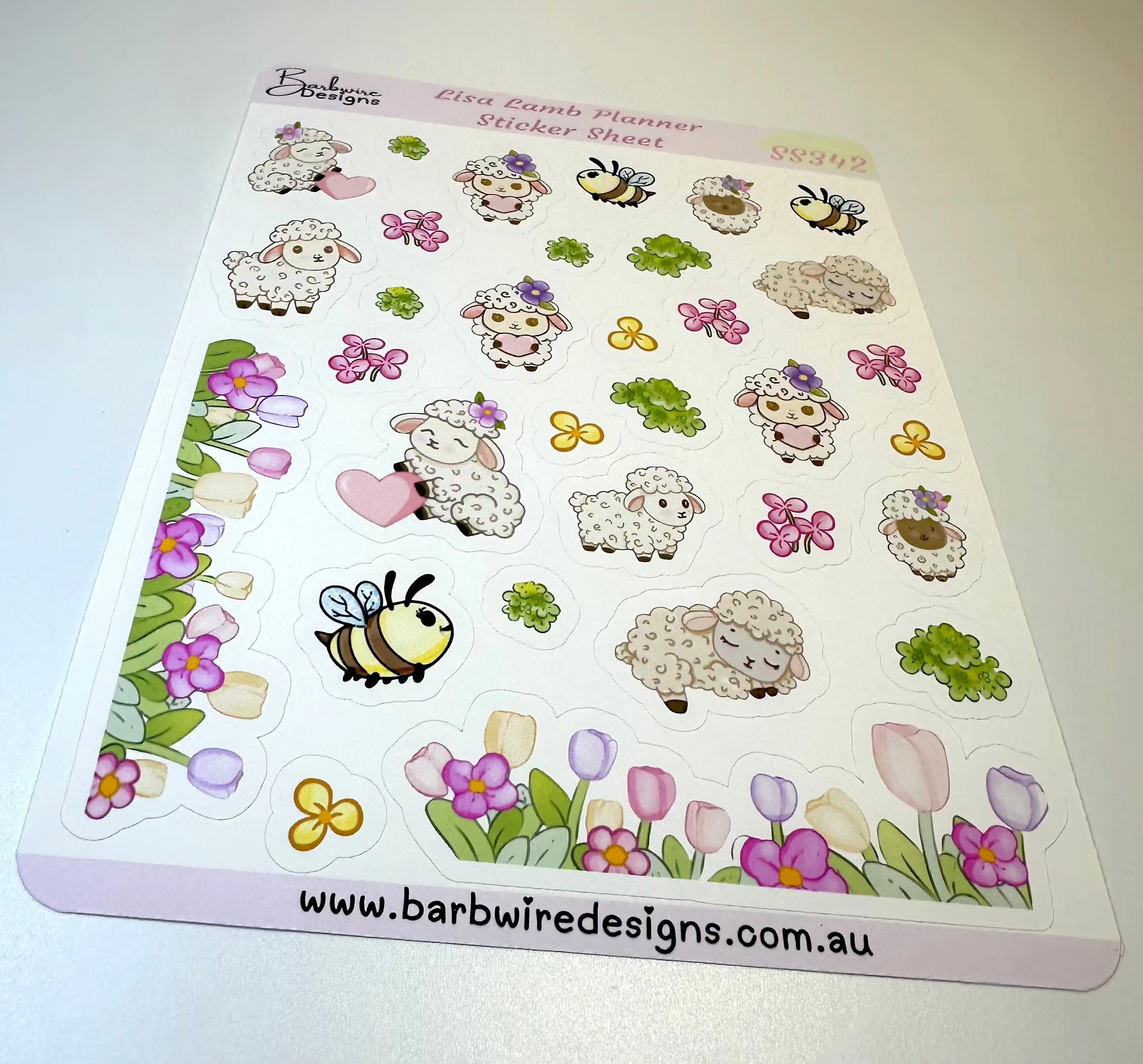 lisa lamb planner sticker sheet bottom top view