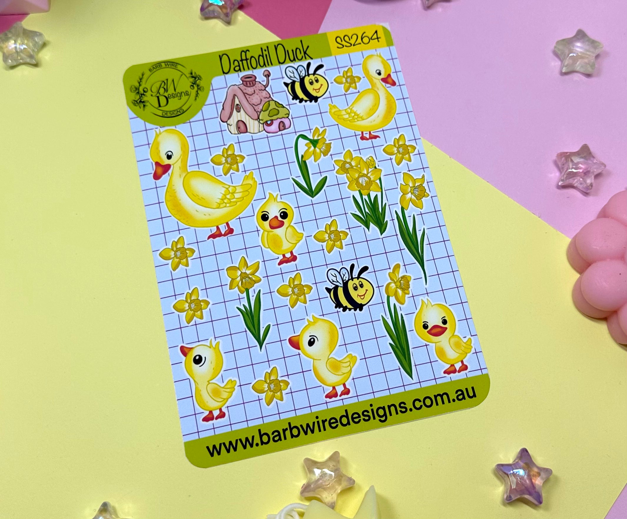 Daffodil Duck Sticker Sheet