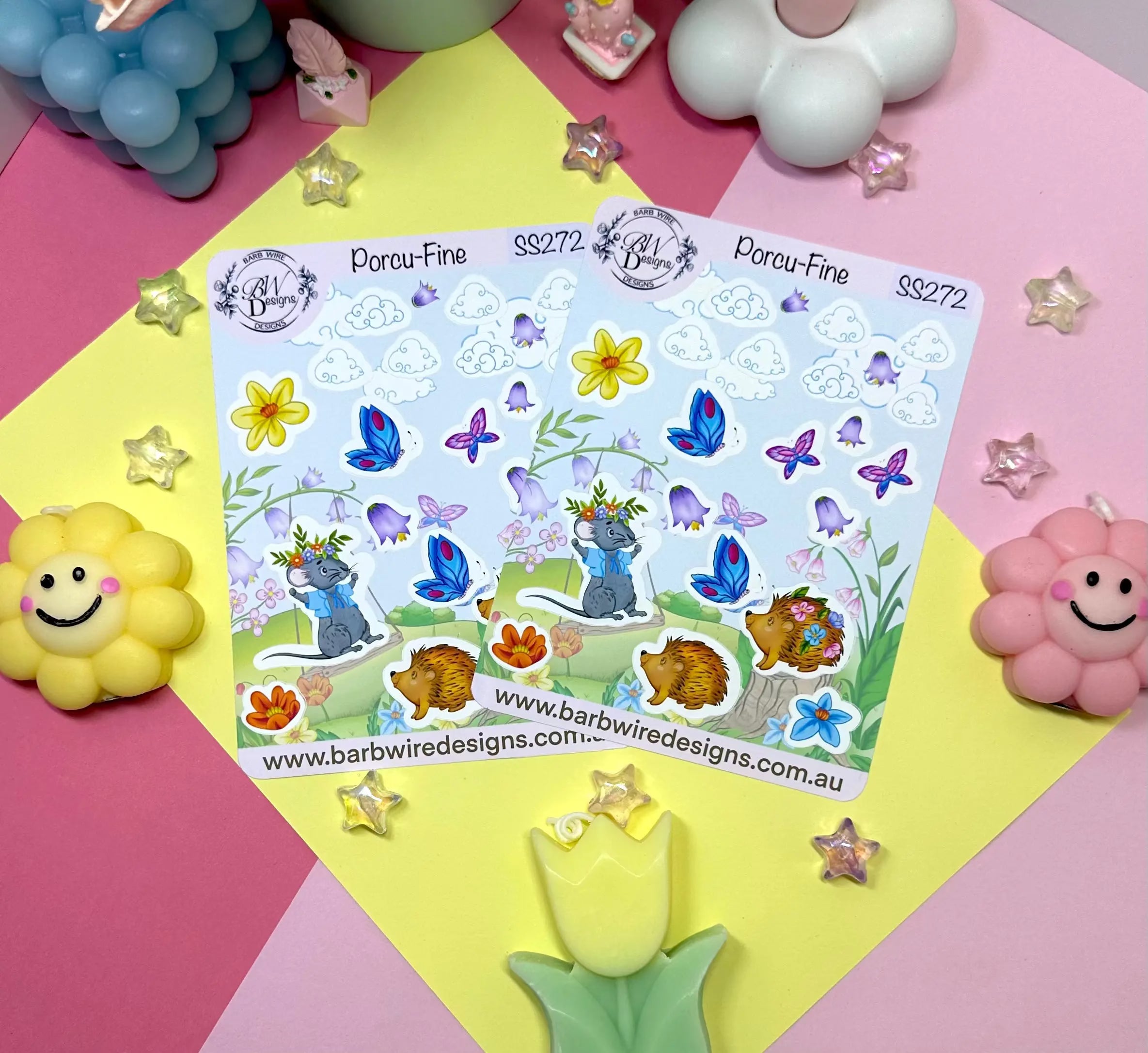 Porcu-fine Sticker Sheet Barb Wire Designs