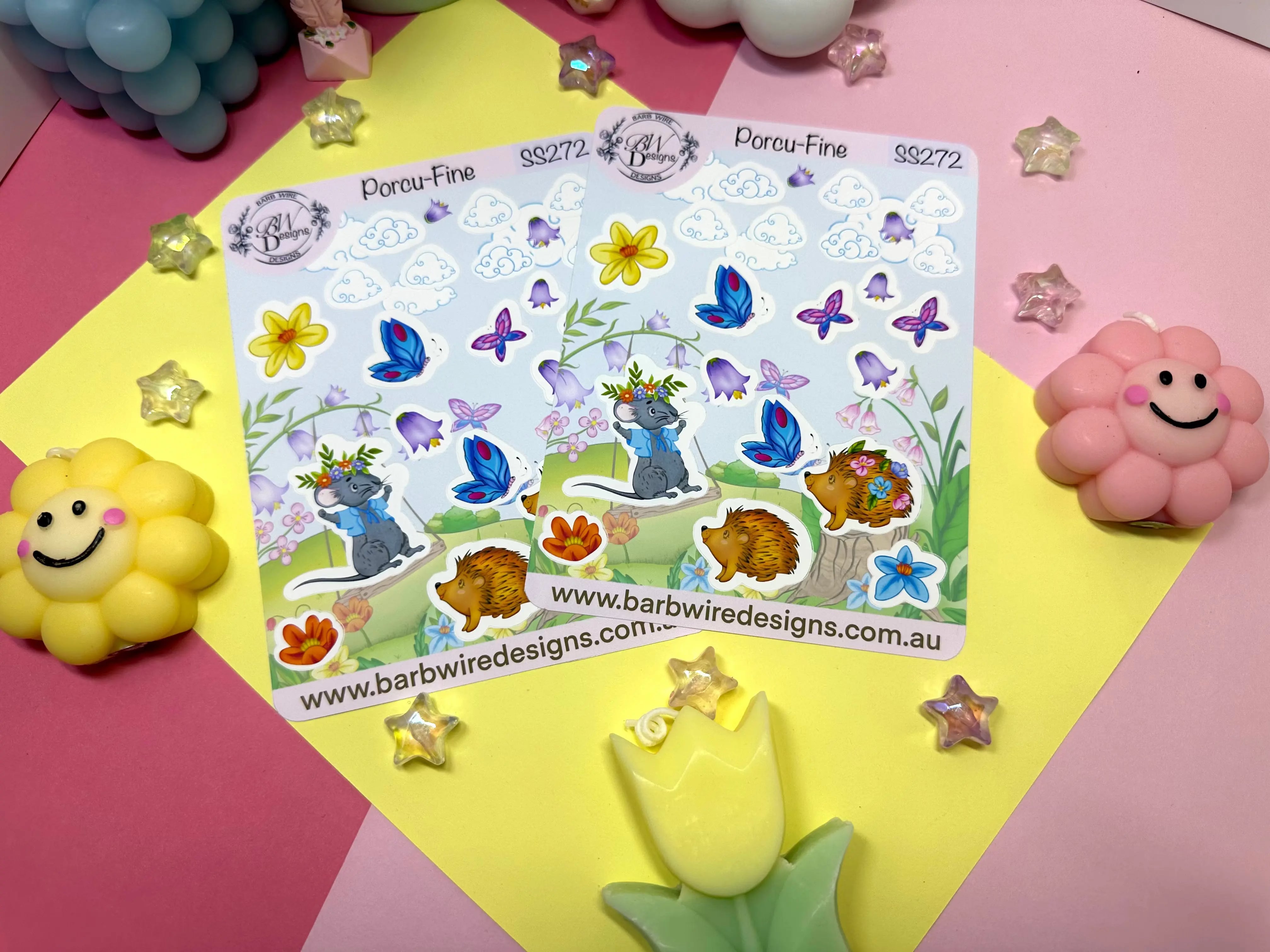 Porcu-fine Sticker Sheet Barb Wire Designs