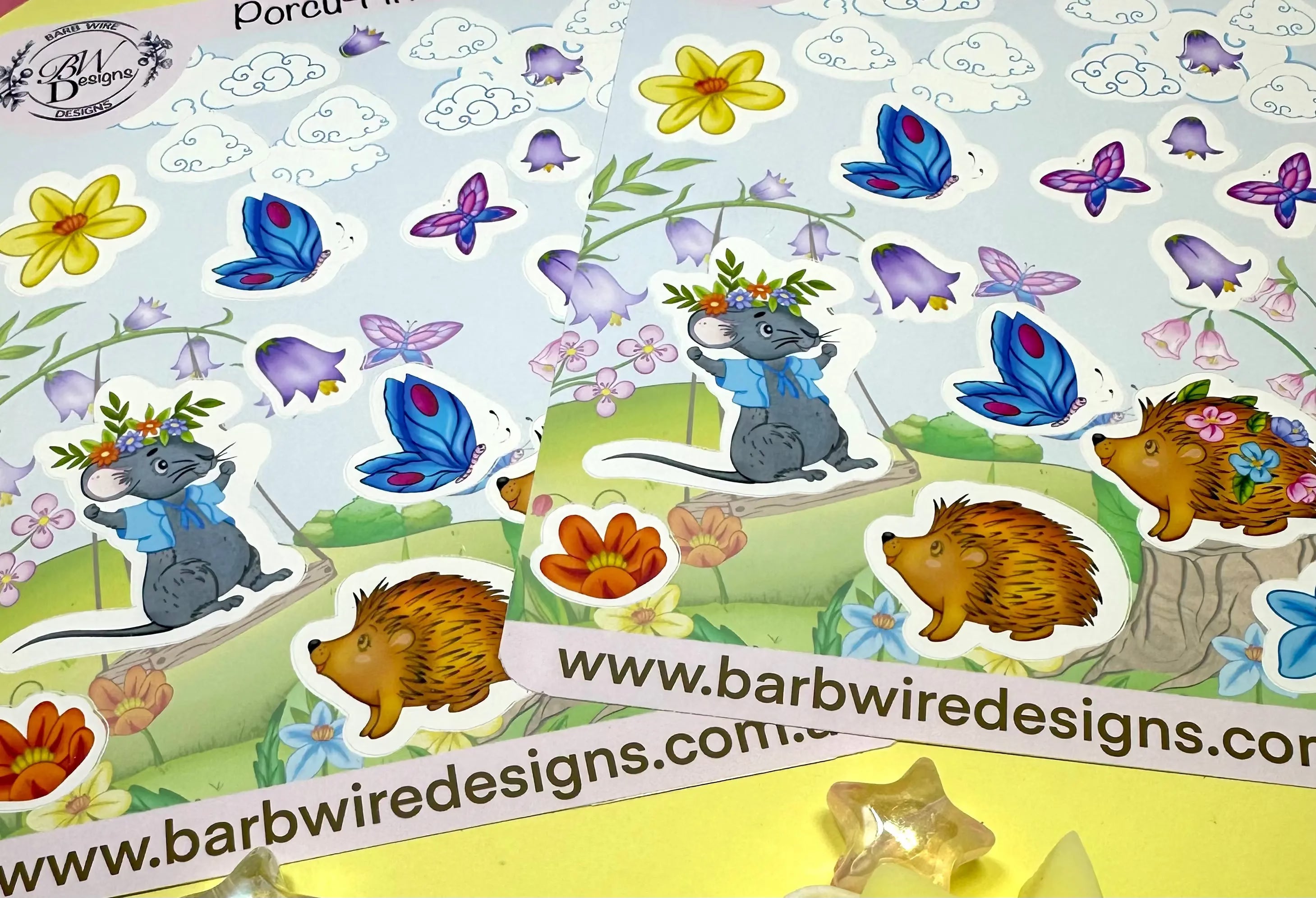 Porcu-fine Sticker Sheet Barb Wire Designs