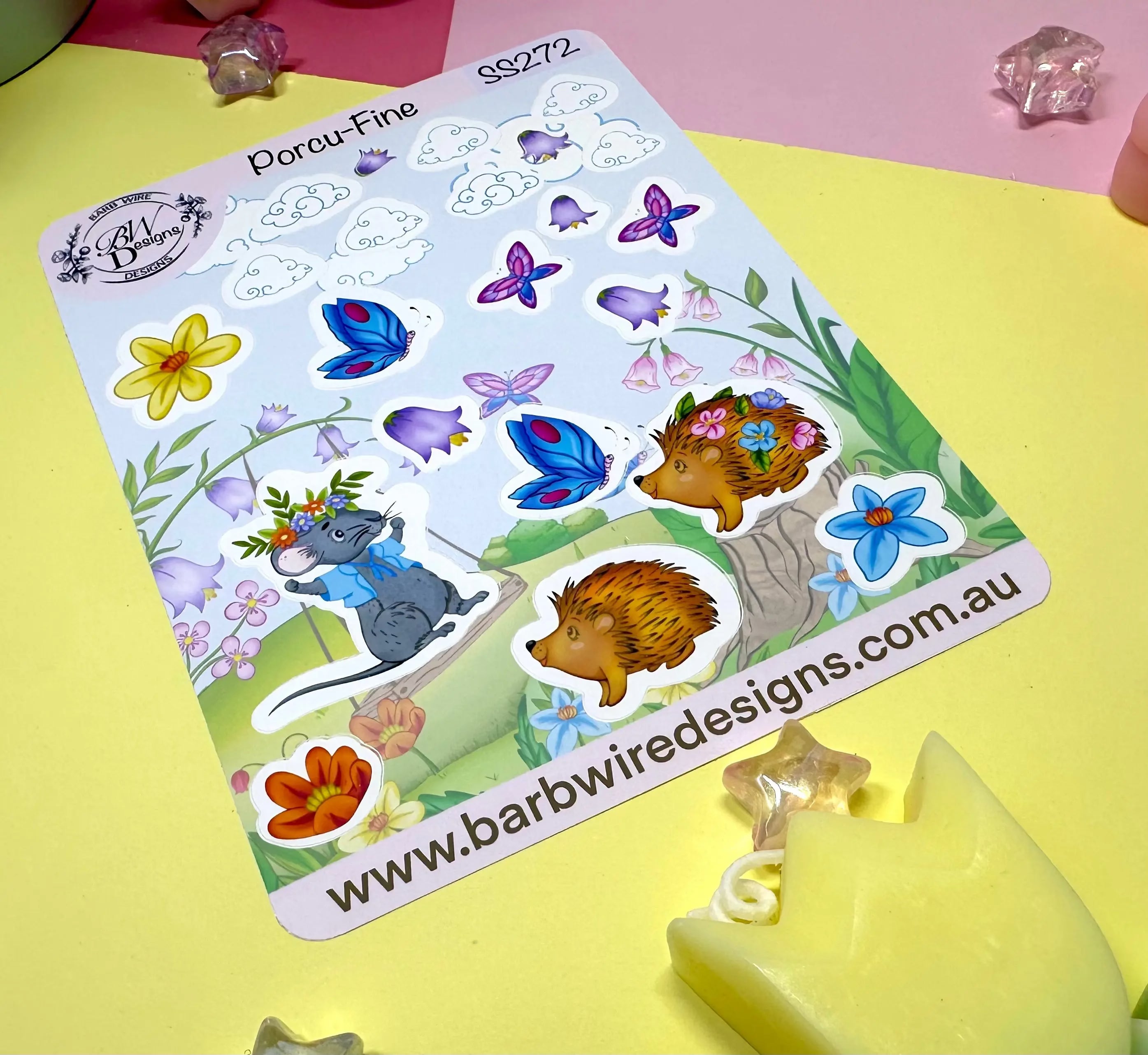 Porcu-fine Sticker Sheet Barb Wire Designs