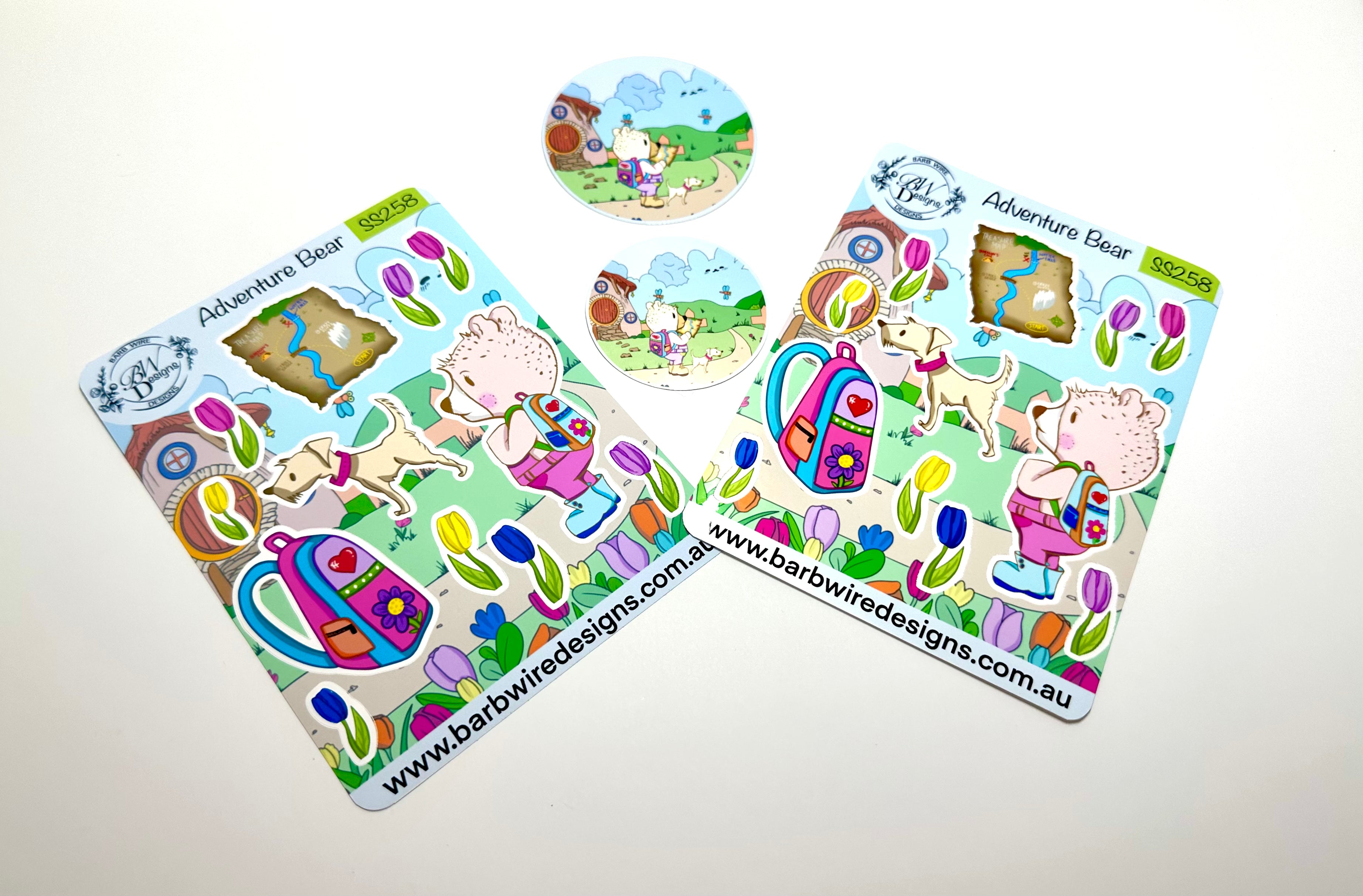 Adventure Bear Planner Sticker Sheet Barb Wire Designs