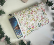Fleur Quilted Book/ ipad Sleeve zippered Barb Wire Designs