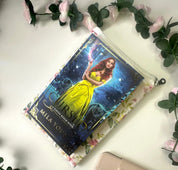 Fleur Quilted Book/ ipad Sleeve zippered Barb Wire Designs