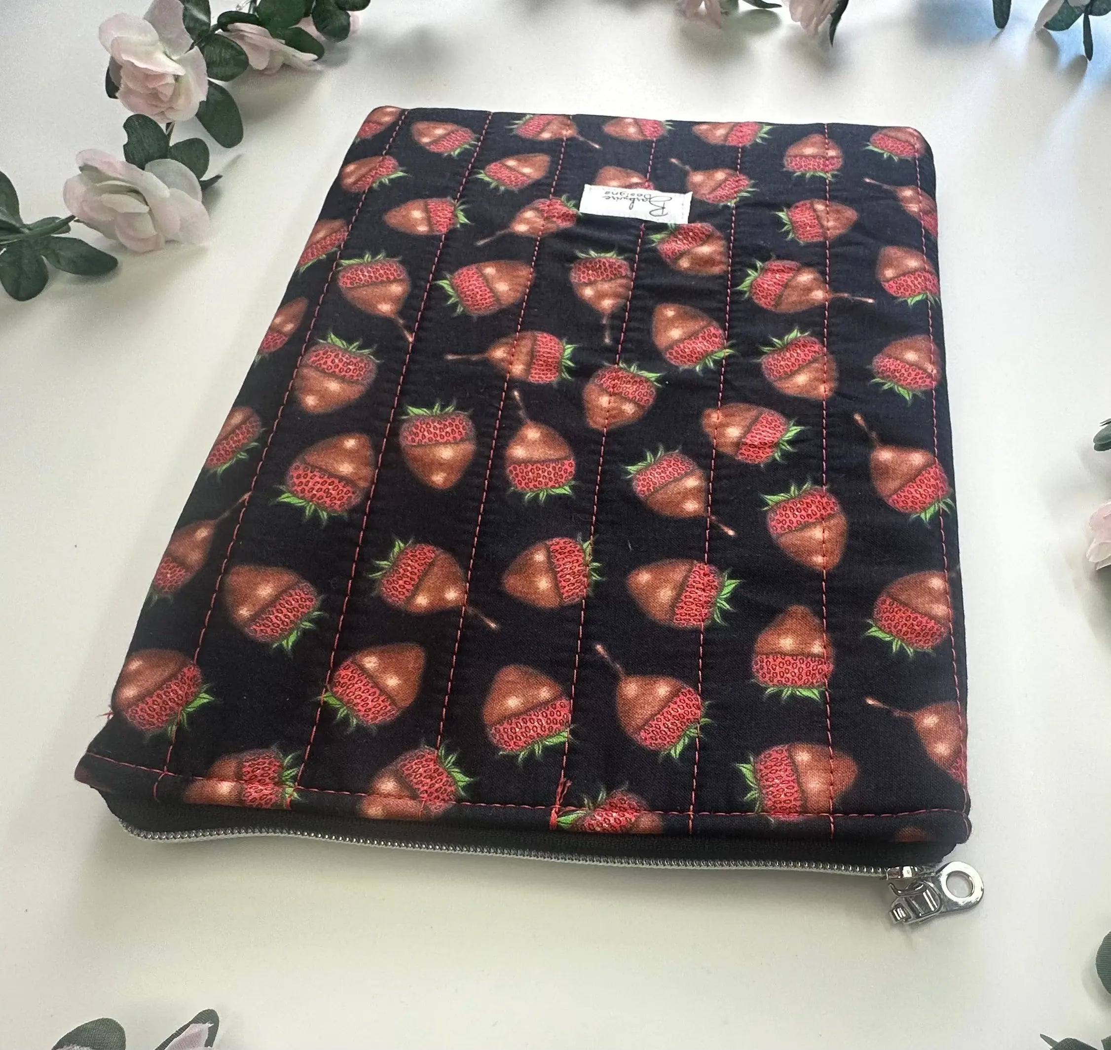 Gracie Quilted Book/ Ipad Sleeve Zippered Barb Wire Designs