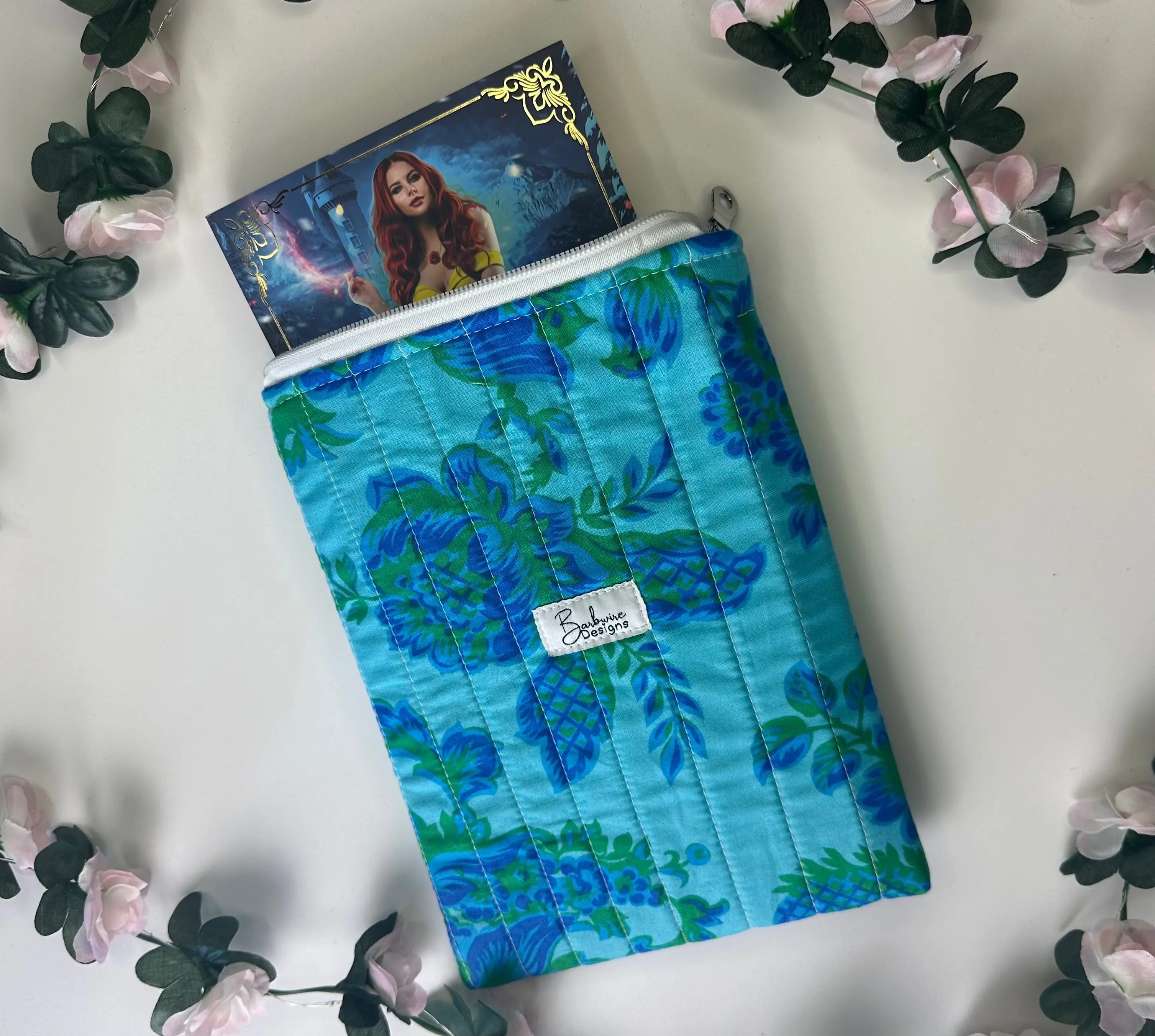 Sarah Zippered ipad Quilted sleeve Barb Wire Designs