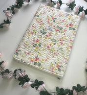 Fleur Quilted Book/ ipad Sleeve zippered Barb Wire Designs