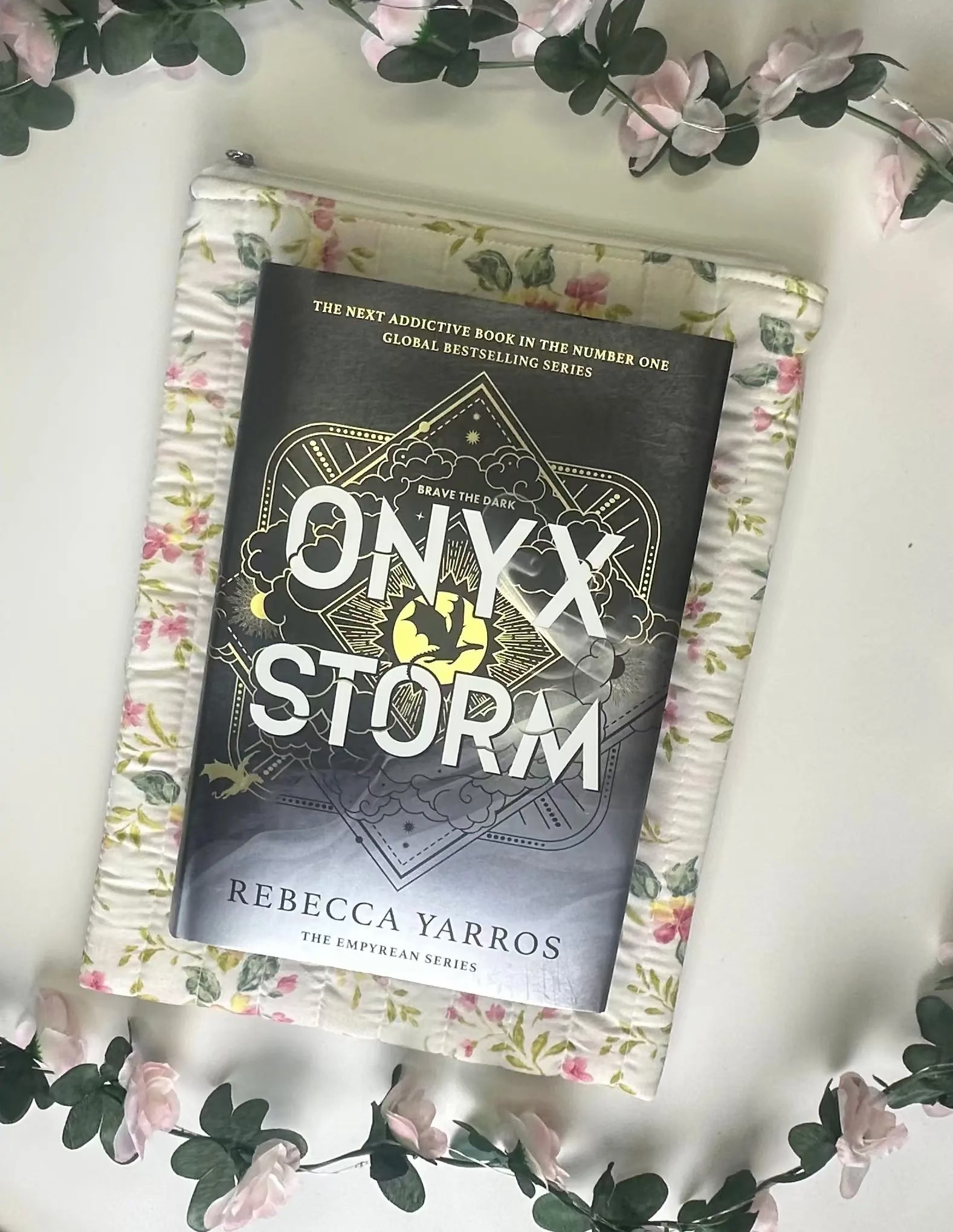 Fleur Quilted Book/ ipad Sleeve zippered Barb Wire Designs