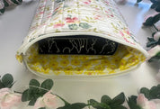 Fleur Quilted Book/ ipad Sleeve zippered Barb Wire Designs