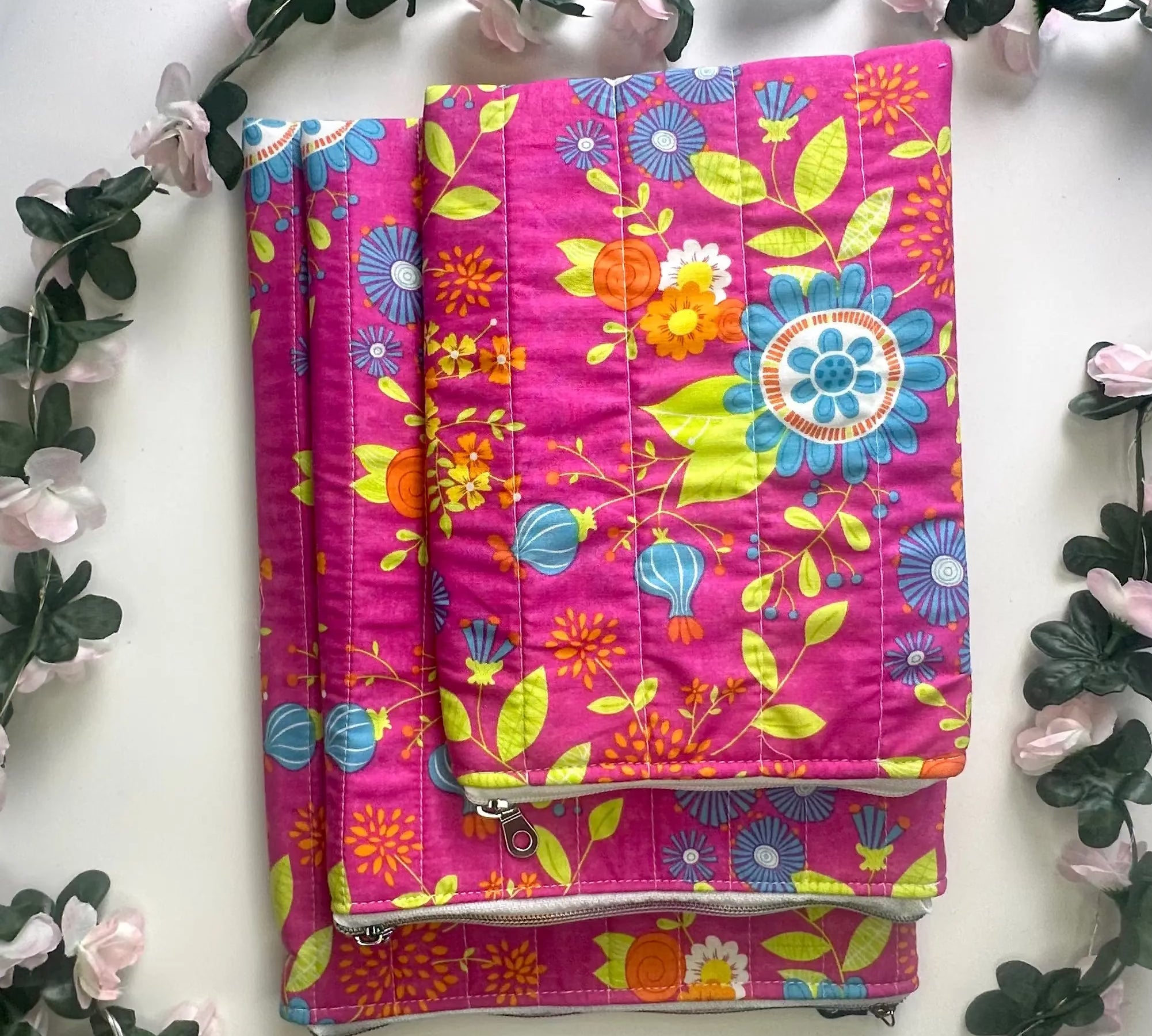 Mary Zippered Quilted ipad sleeve Barb Wire Designs