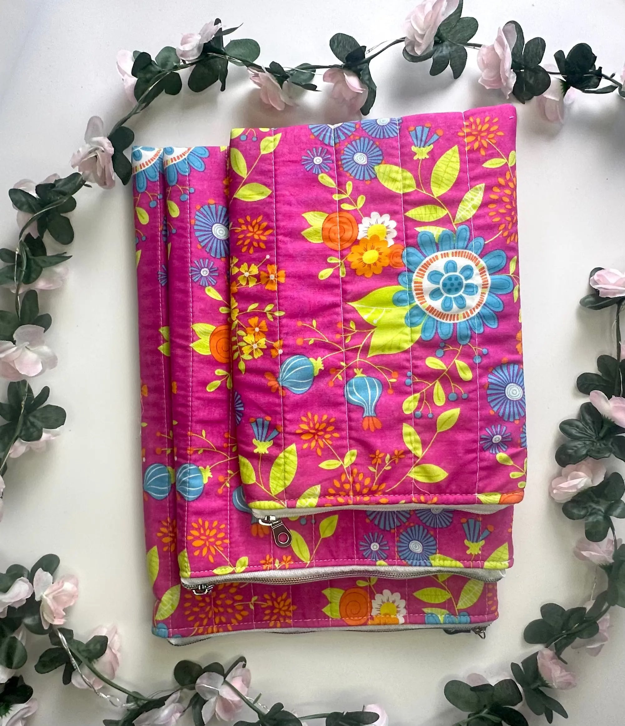 Mary Zippered Quilted ipad sleeve Barb Wire Designs