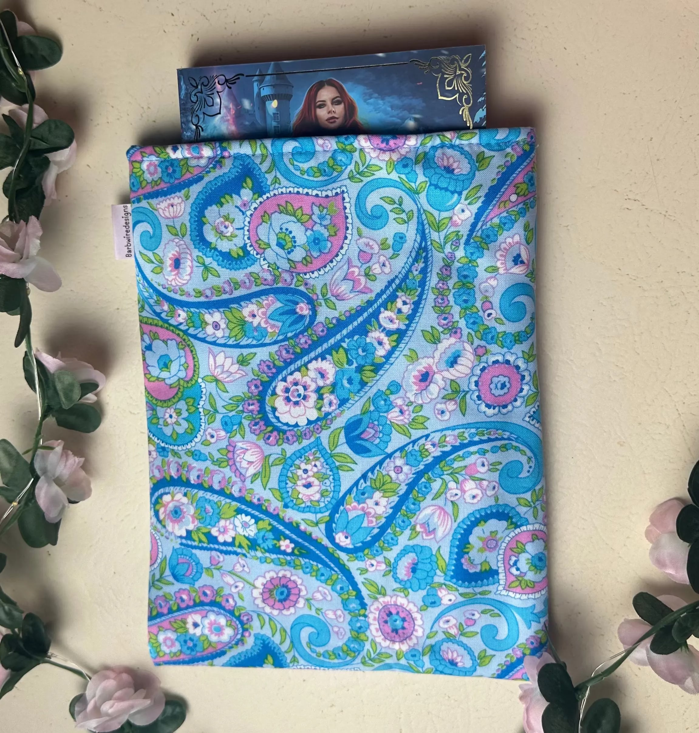 Paisley Daisy Handmade Colourful Book Sleeve Slip Cover Barb Wire Designs