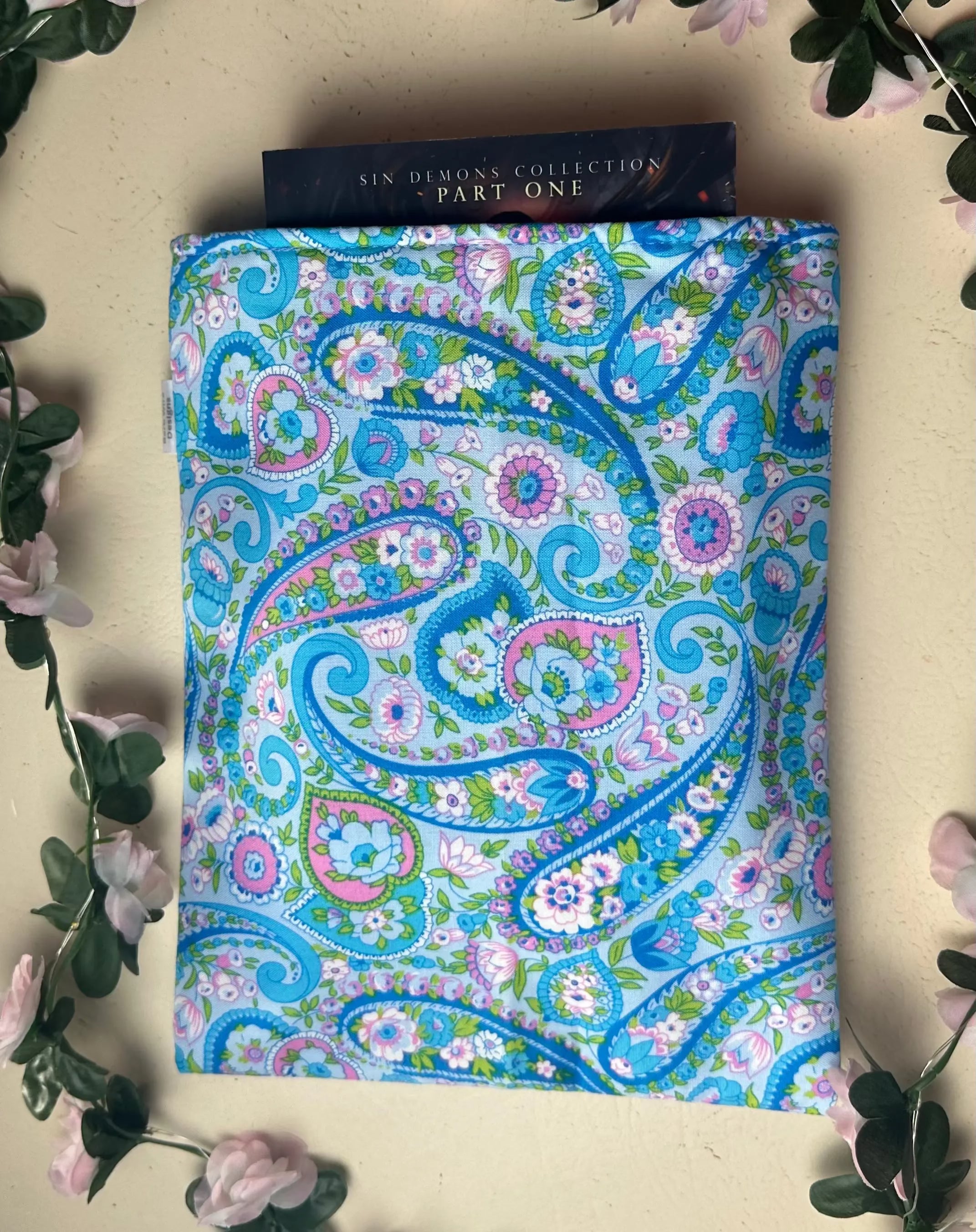 Paisley Daisy Handmade Colourful Book Sleeve Slip Cover Barb Wire Designs