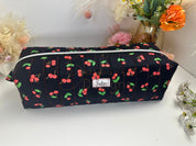 Black Cherry Quilted Hair Tools Pouch Barb Wire Designs