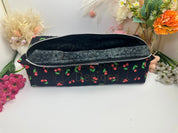 Black Cherry Quilted Hair Tools Pouch Barb Wire Designs