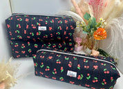 Black Cherry Quilted Hair Tools Pouch Barb Wire Designs