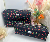 Black Cherry Quilted Hair Tools Pouch Barb Wire Designs