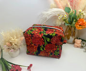 Waratah Quilted Makeup Bag / carry all Barb Wire Designs