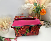 Waratah Quilted Makeup Bag / carry all Barb Wire Designs