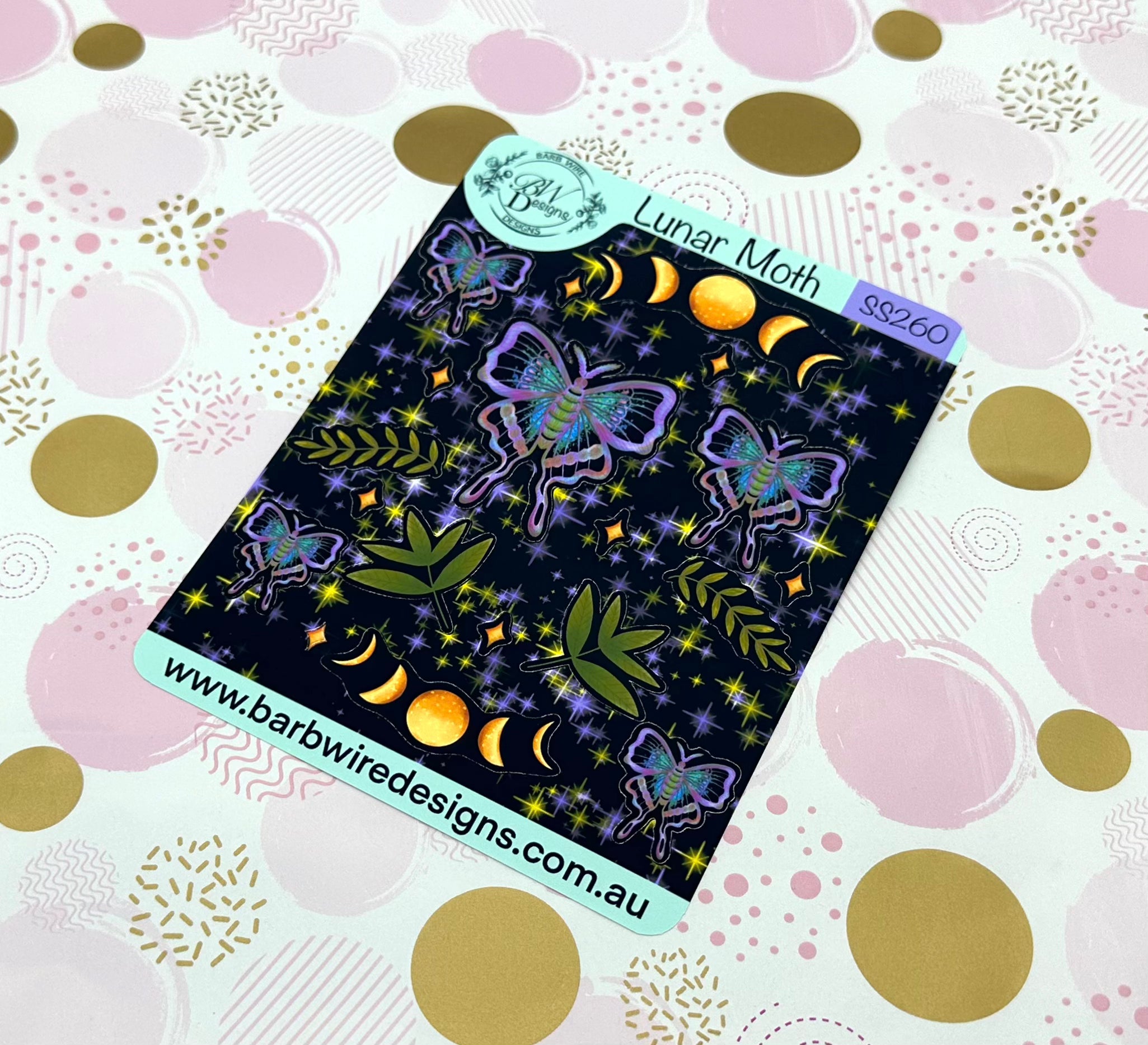 Luna Moth Planner Sticker Sheet