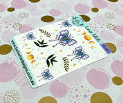 Gloss Vinyl white Luna Moth stickers