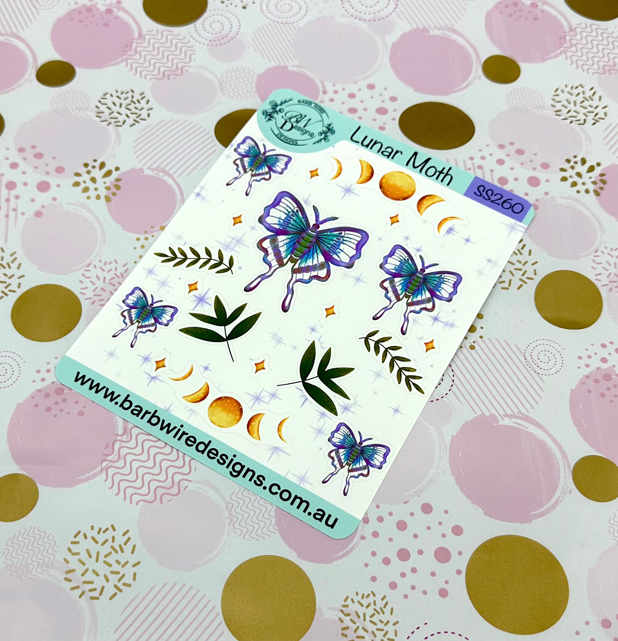 Luna Moth Planner Sticker Sheet