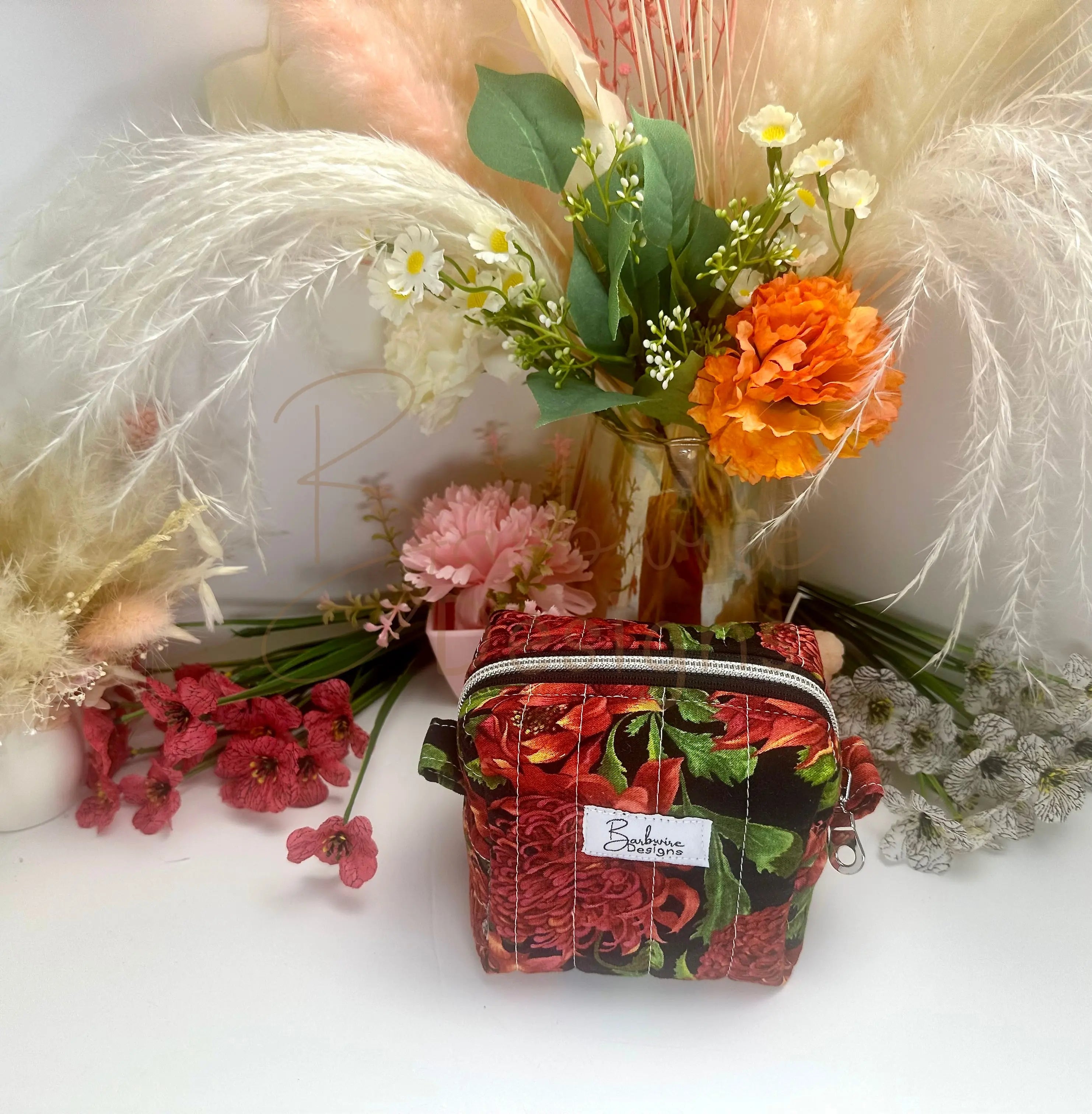 Waratah Mini Toiletry/makeup pouch Barb Wire Designs