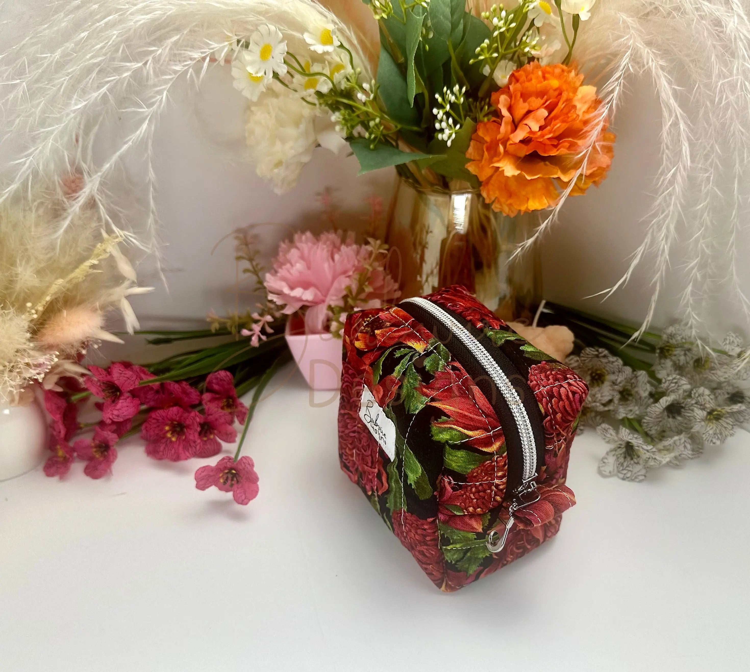 Waratah Mini Toiletry/makeup pouch Barb Wire Designs