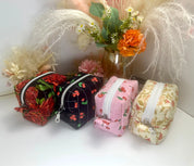 Pink Cherry Mini Toiletry/makeup pouch Barb Wire Designs